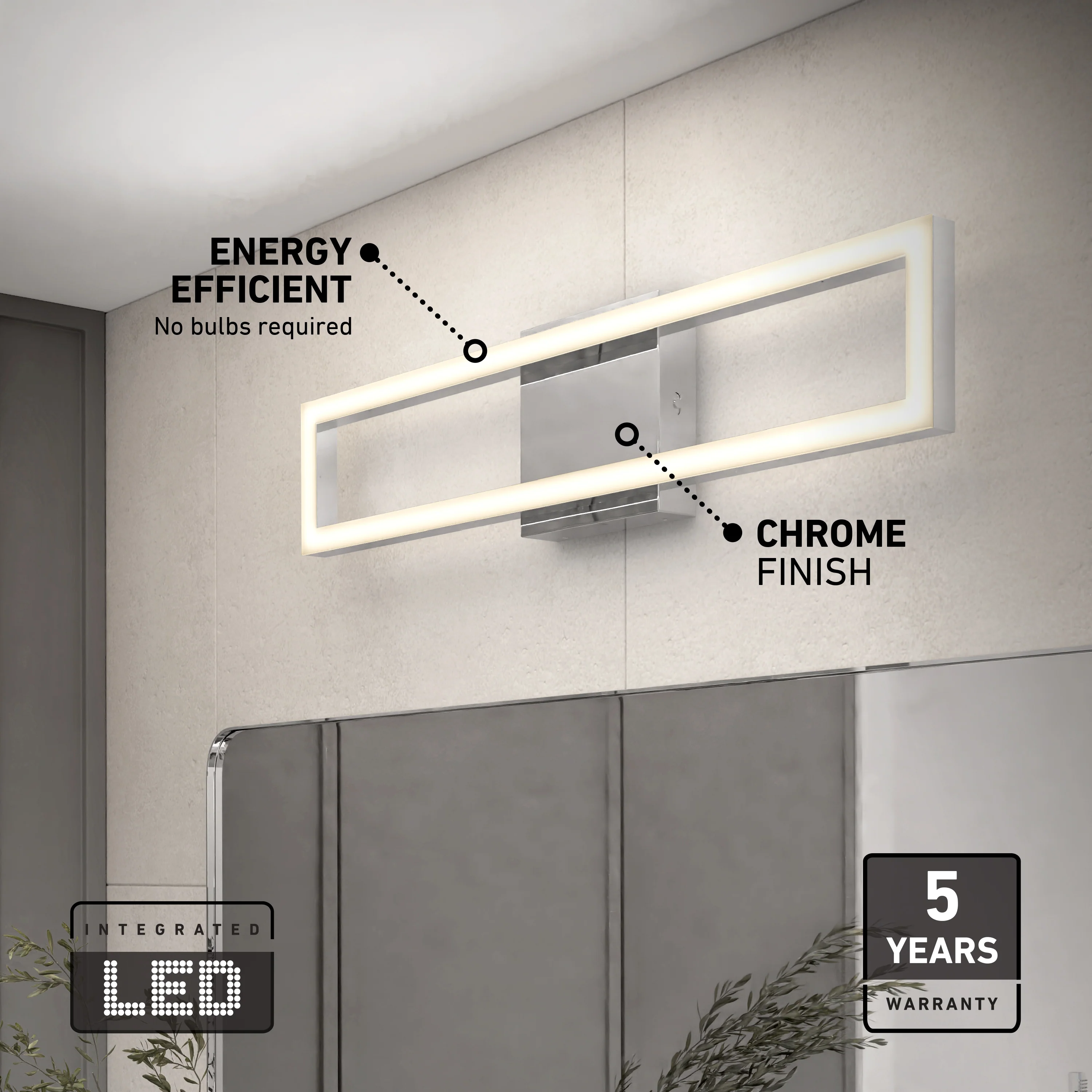Dover modern LED bathroom vanity light 5 CCT - Image 23