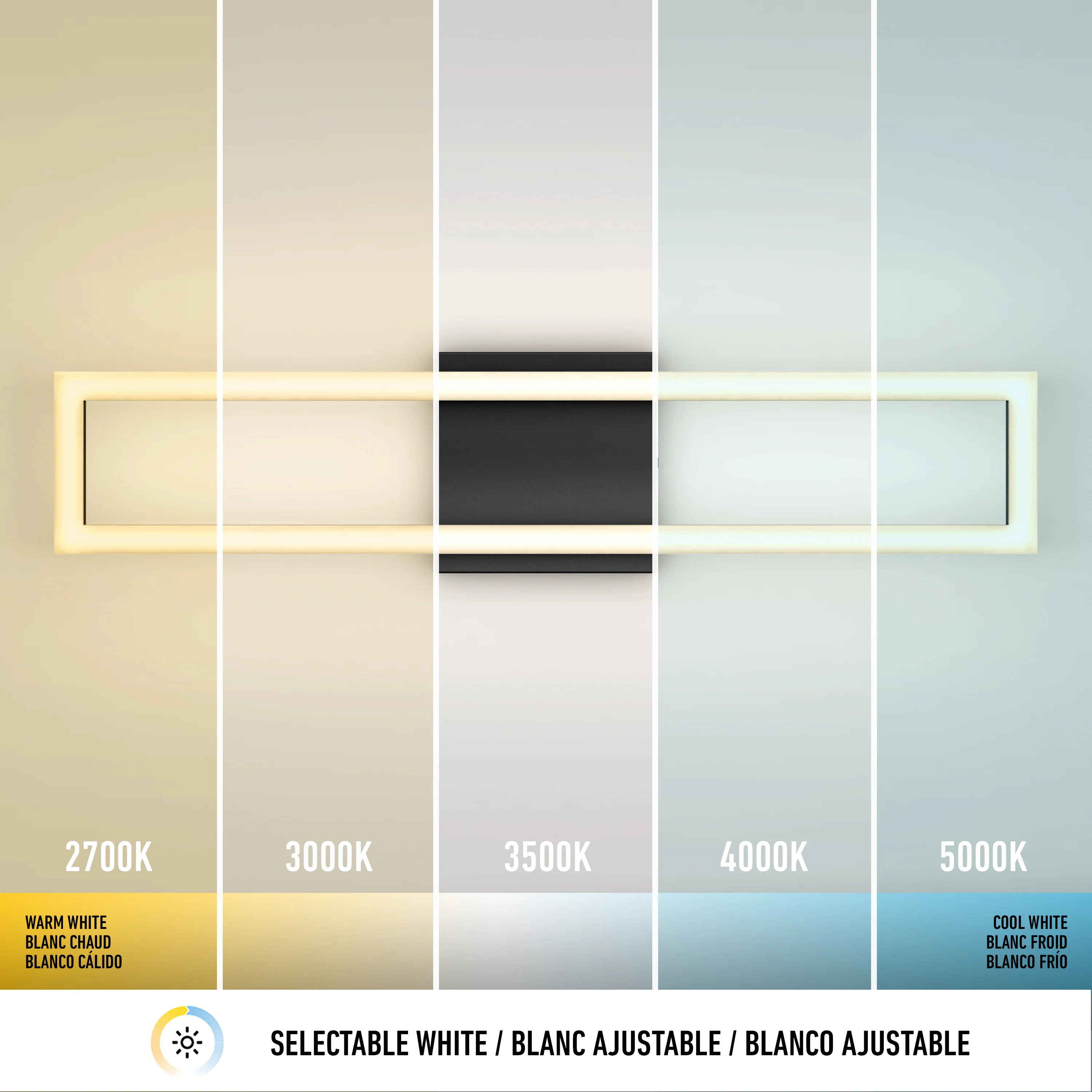 Dover modern LED bathroom vanity light 5 CCT - Image 8
