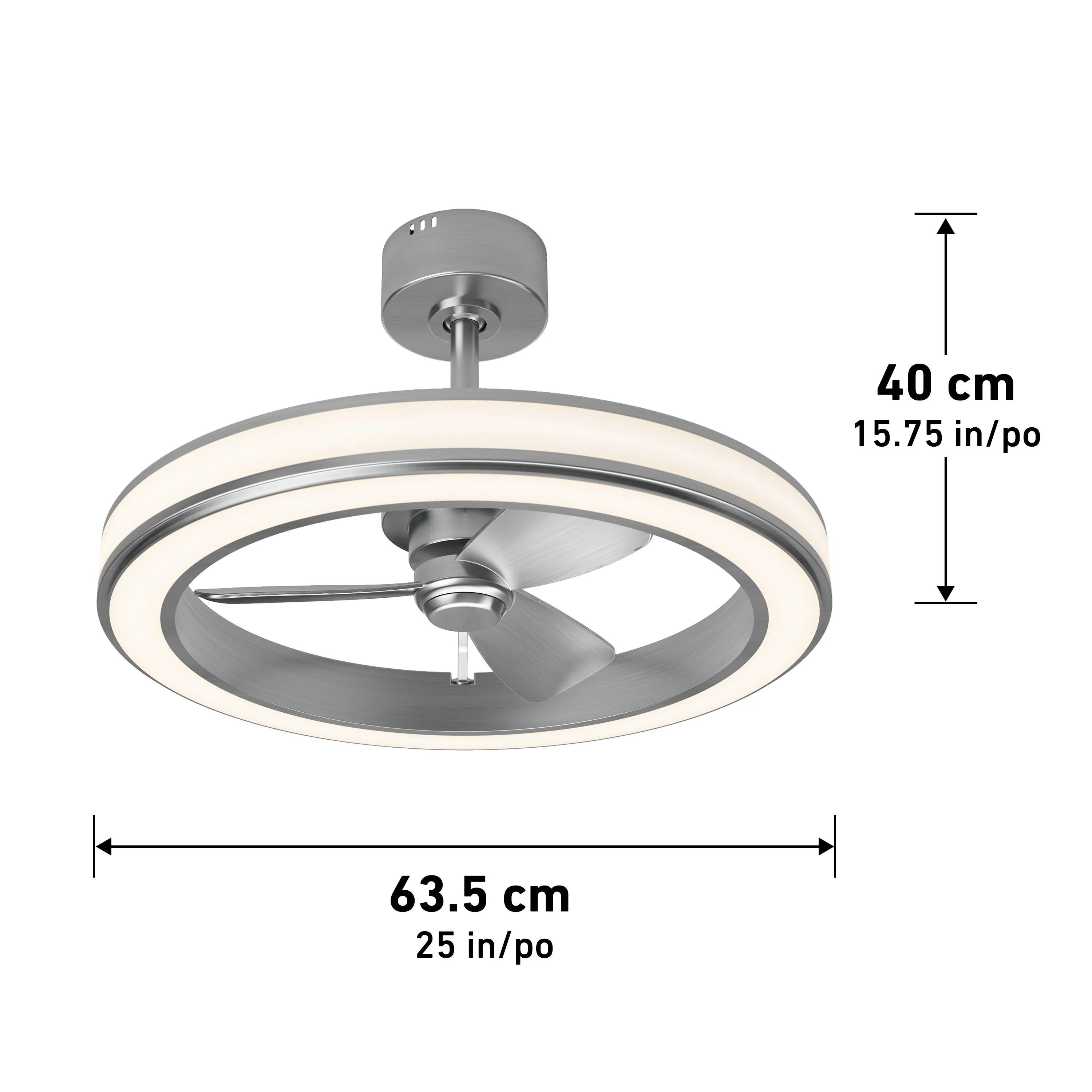 Edwin 25 in. LED modern ceiling fan 3 speeds - with remote - Image 10