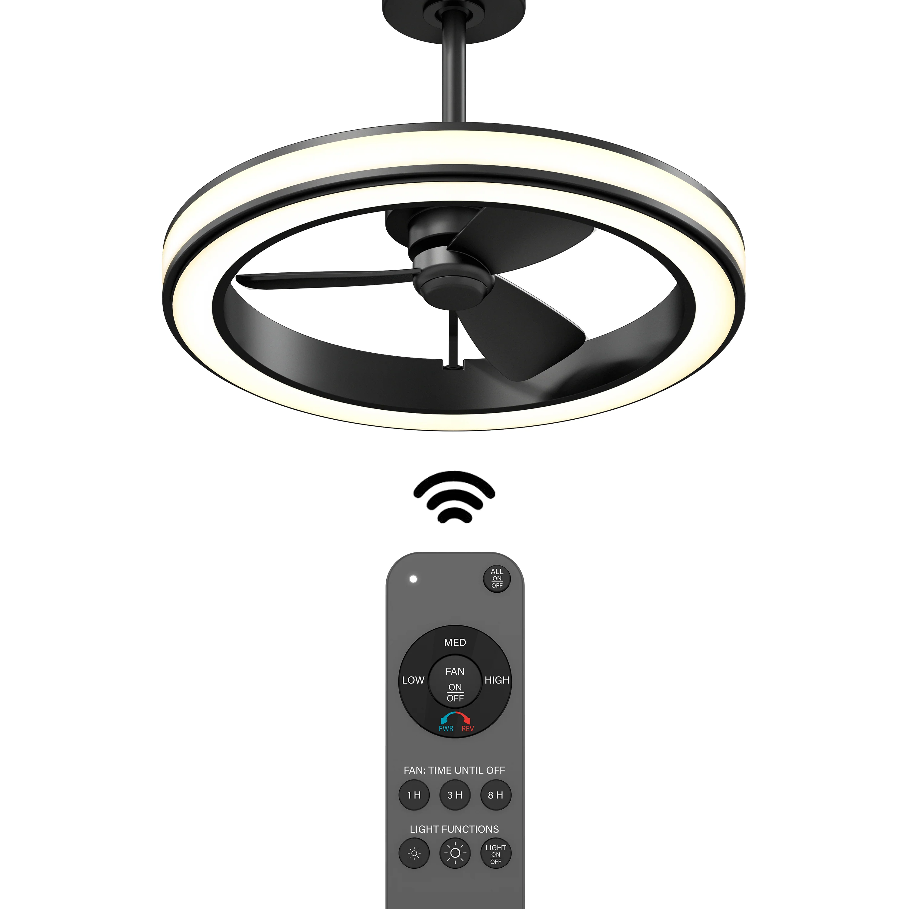 Edwin 23 in. LED modern ceiling fan 3 speeds - with remote - Image 6