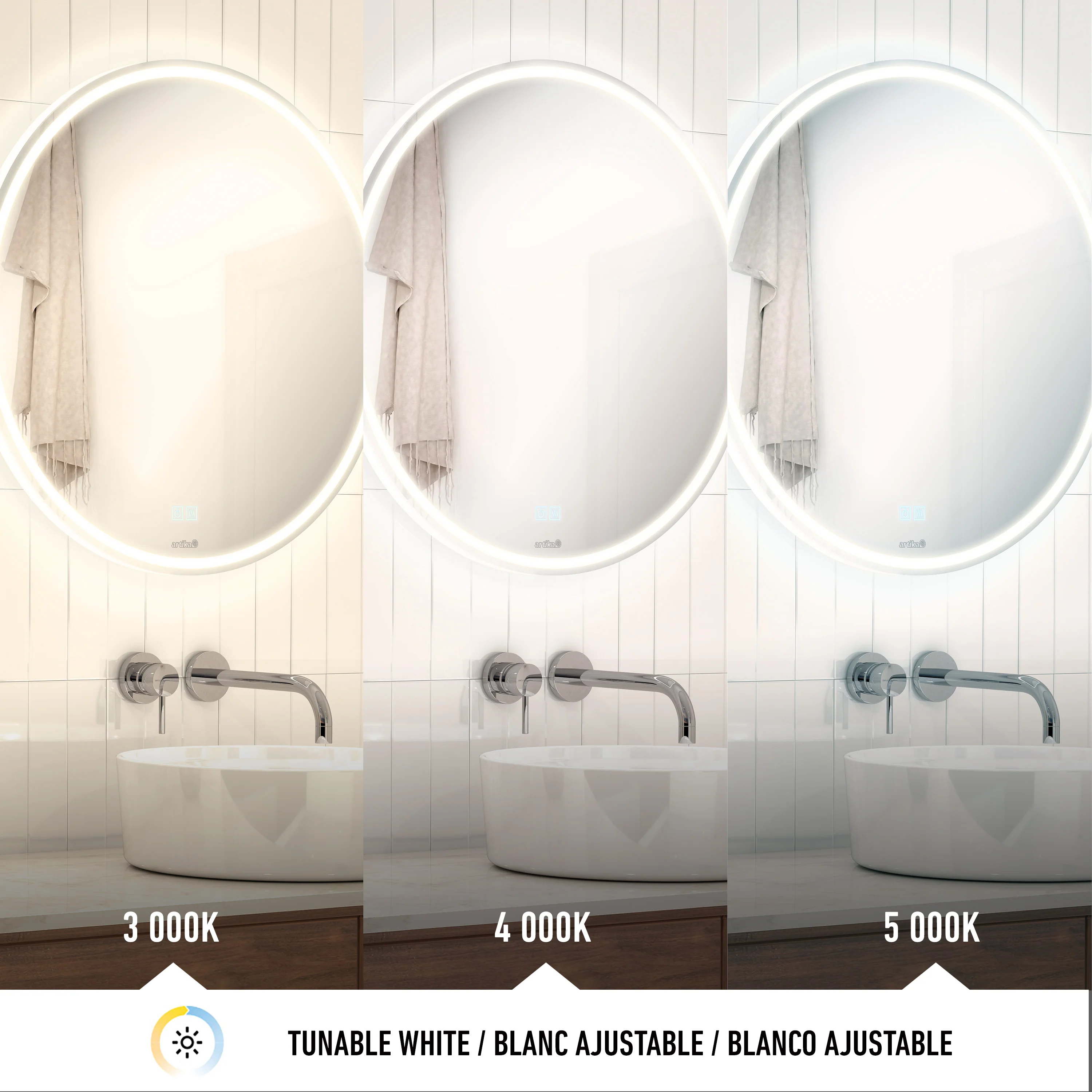 Emeraude anti fog LED wall mirror - Image 7
