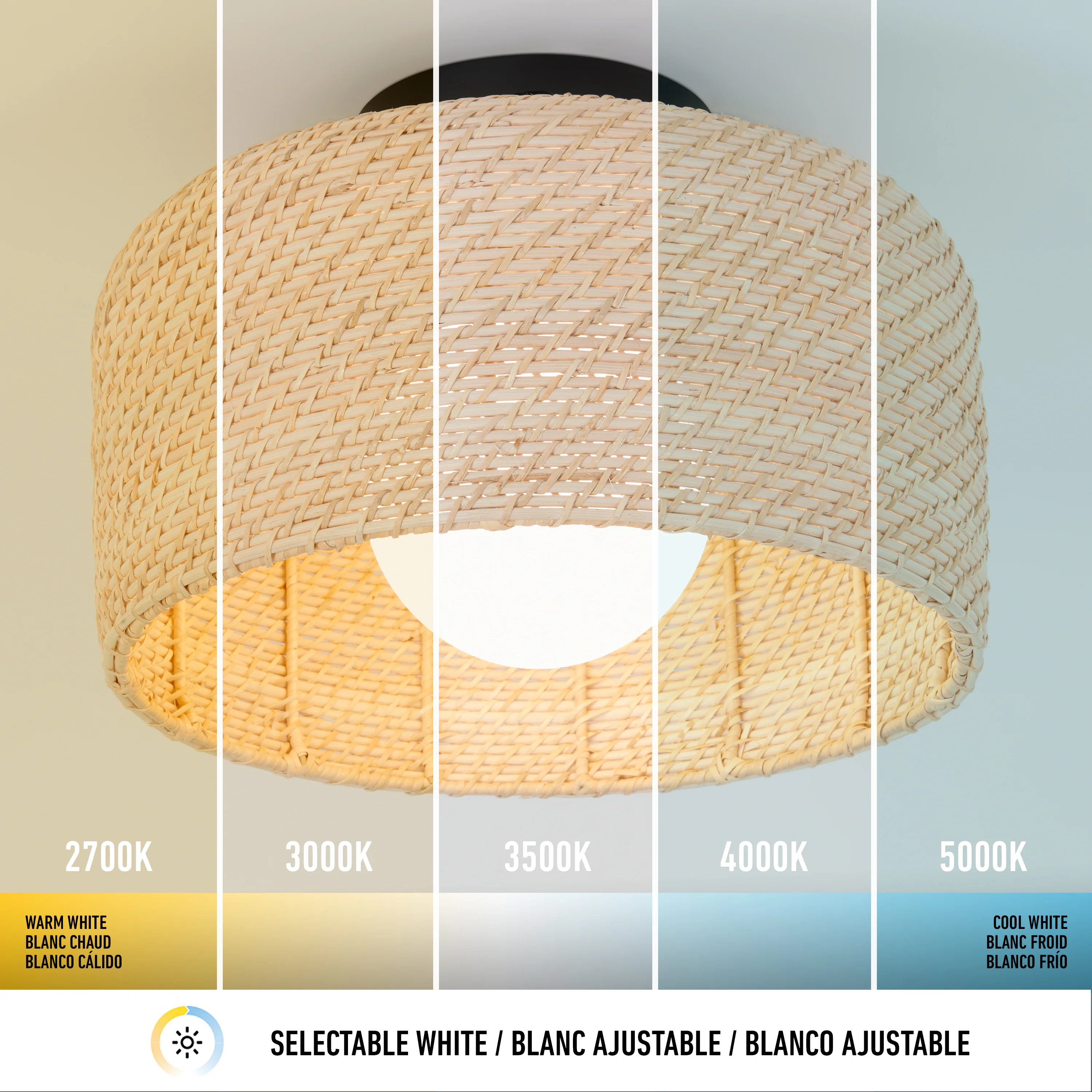 Emiko modern LED flush mount light 5 CCT - Image 7