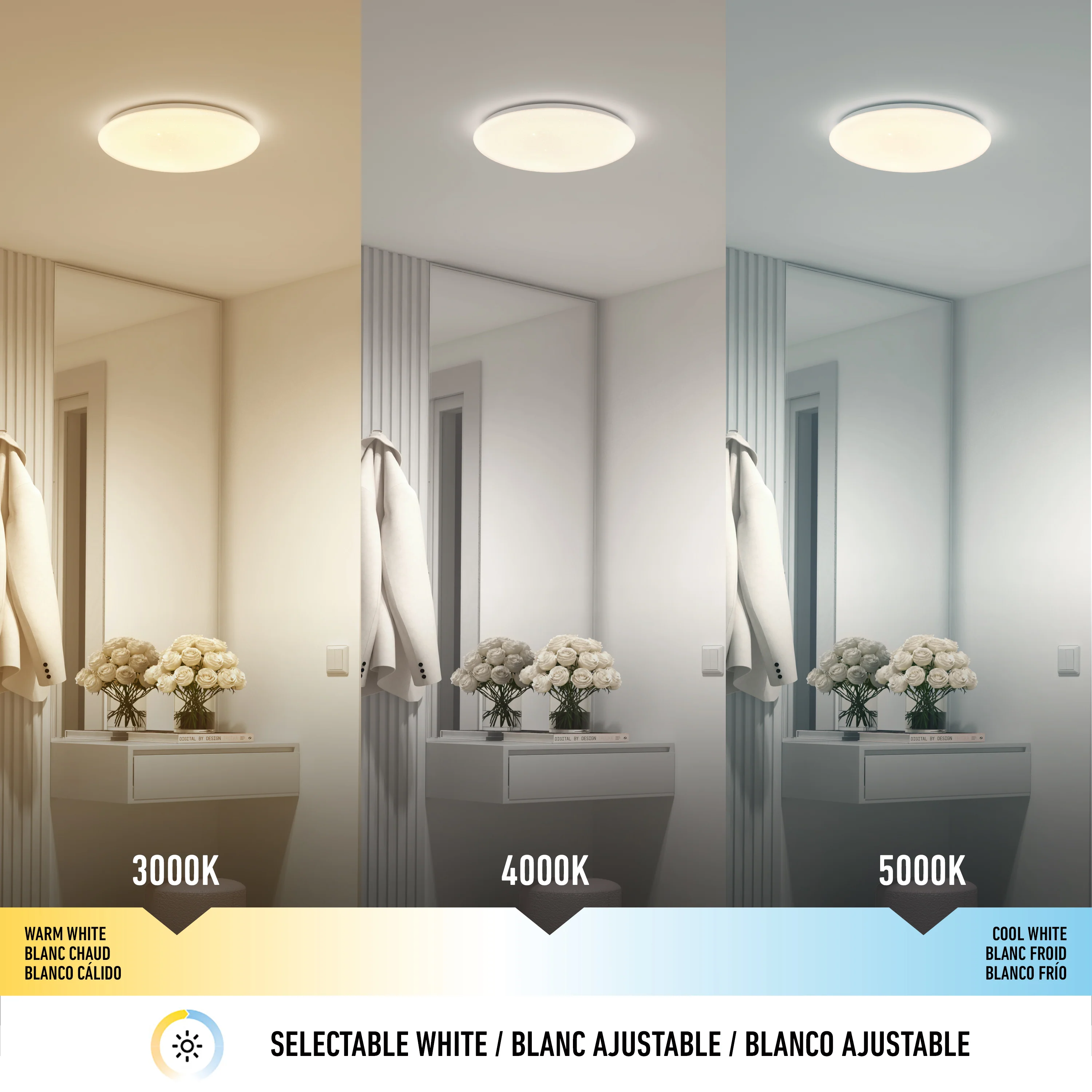 Empress 13 in. LED modern flush mount light 3 CCT - Image 6