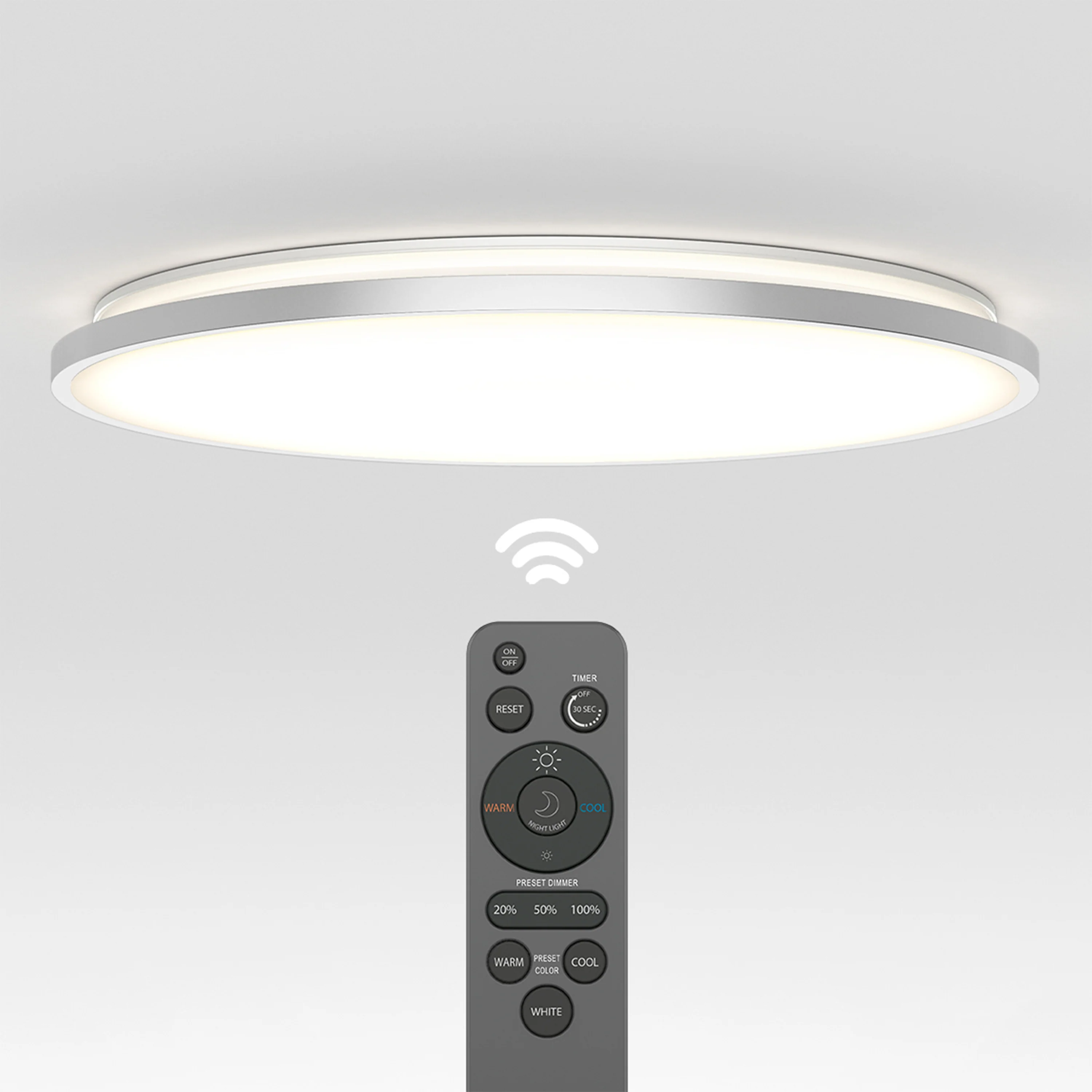 Europa 21 in. LED modern flush mount light - with remote - Image 20