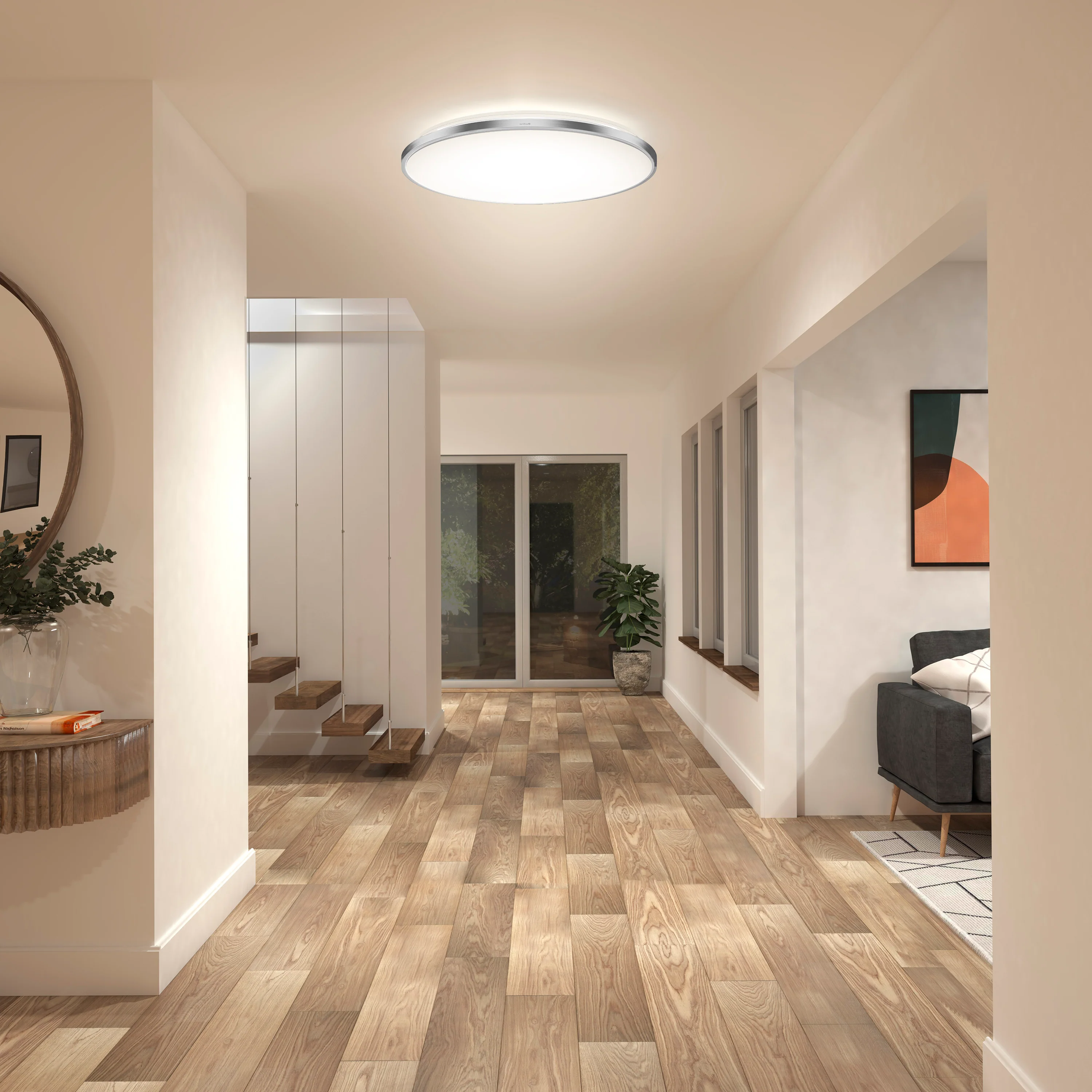 Europa 21 in. LED modern flush mount light - with remote - Image 27