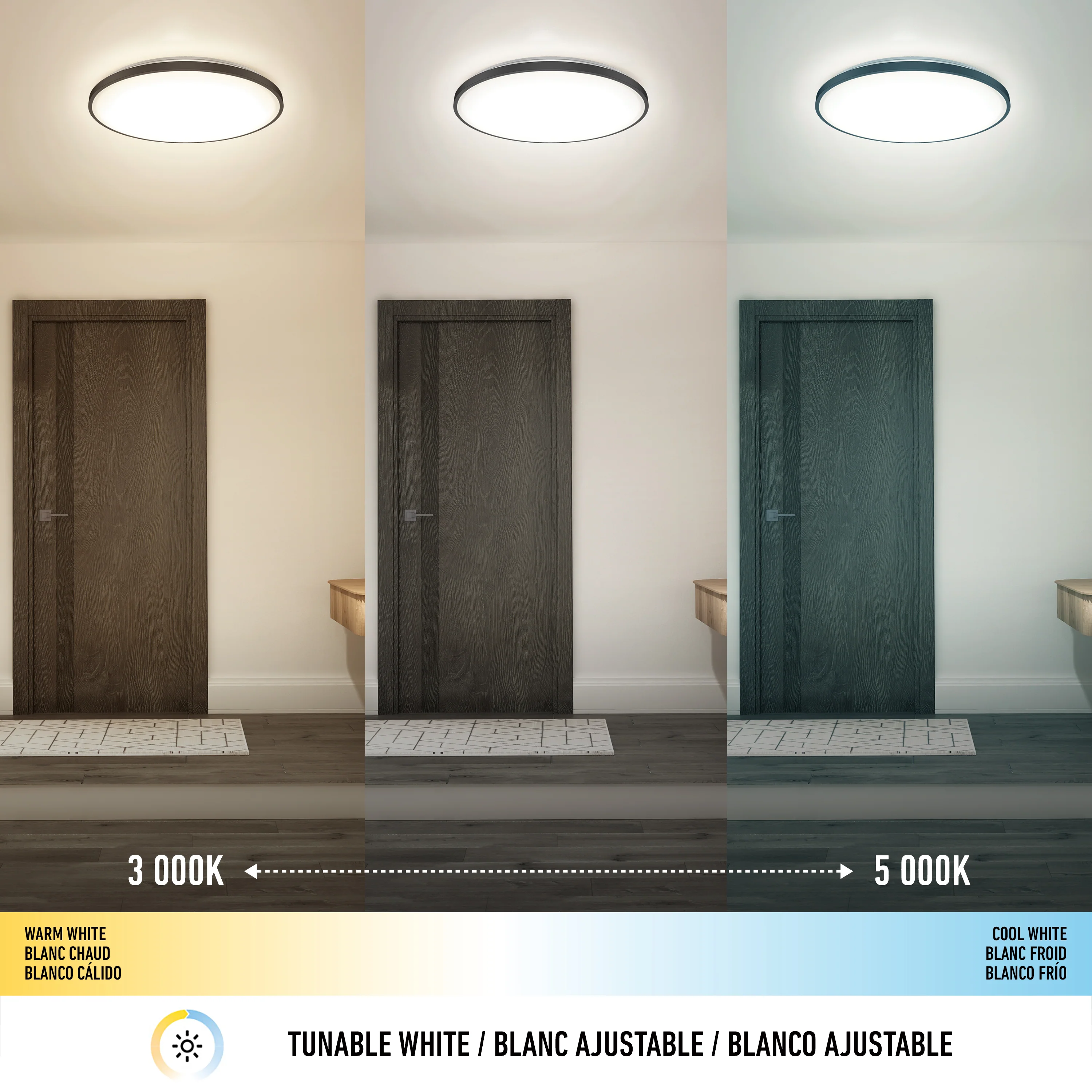 Europa 21 in. LED modern flush mount light - with remote - Image 6