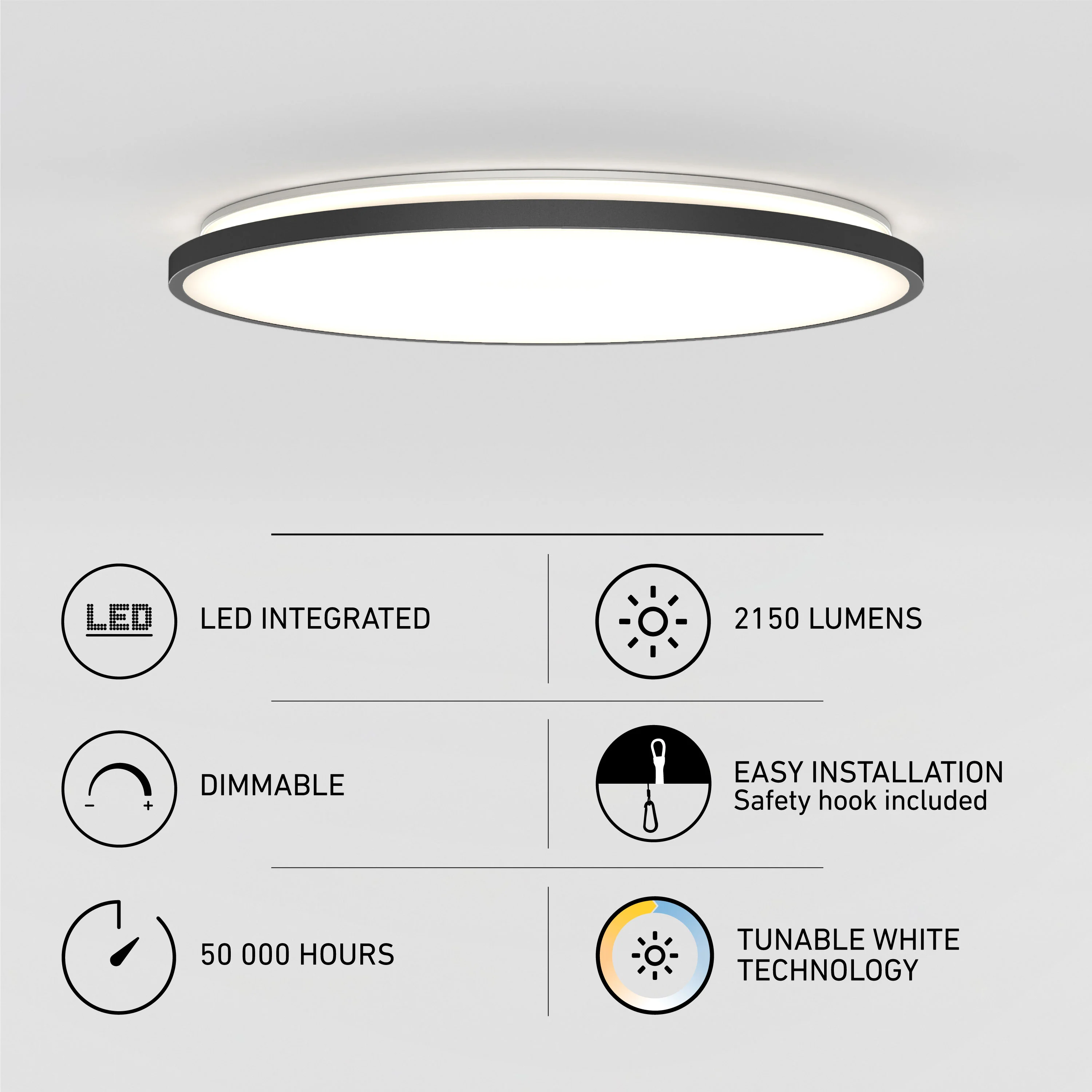 Europa 21 in. LED modern flush mount light - with remote - Image 9