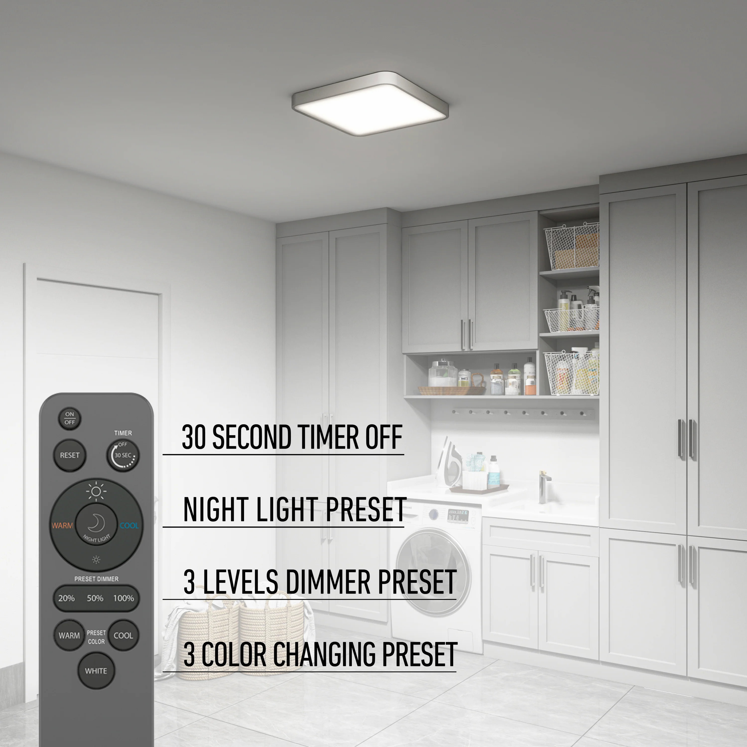 Europa 18 in. LED flush mount light - with remote - Image 8