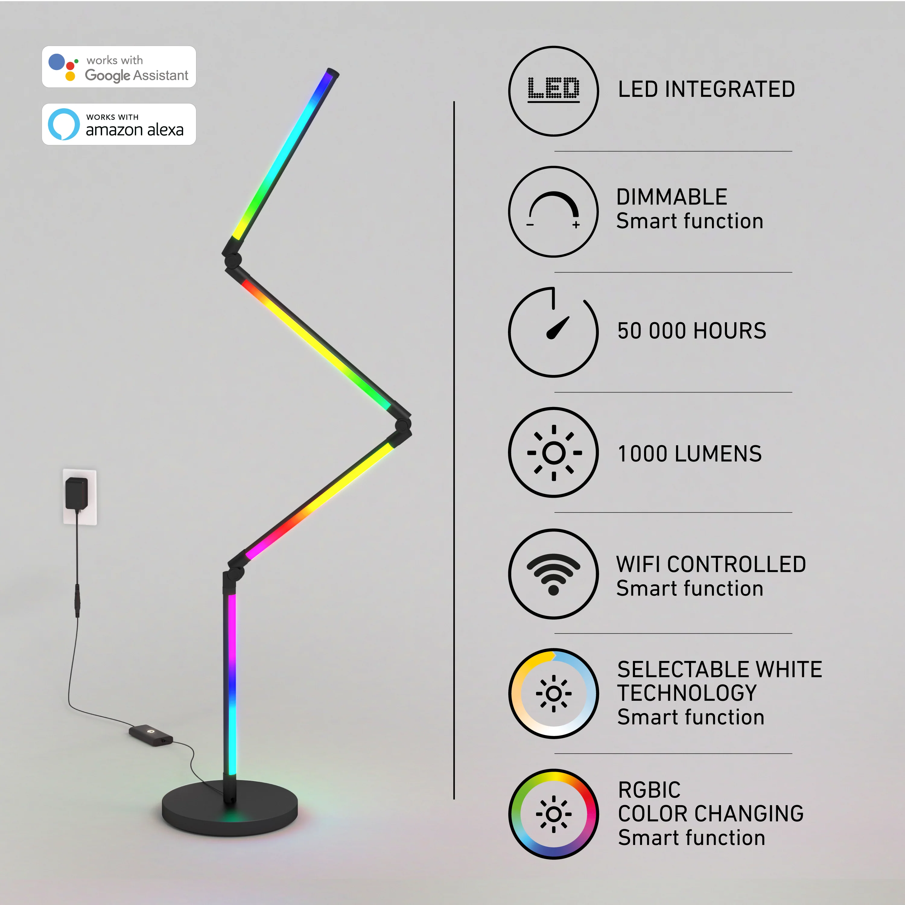 Fitch smart foldable RGB LED gaming floor lamp - Image 10