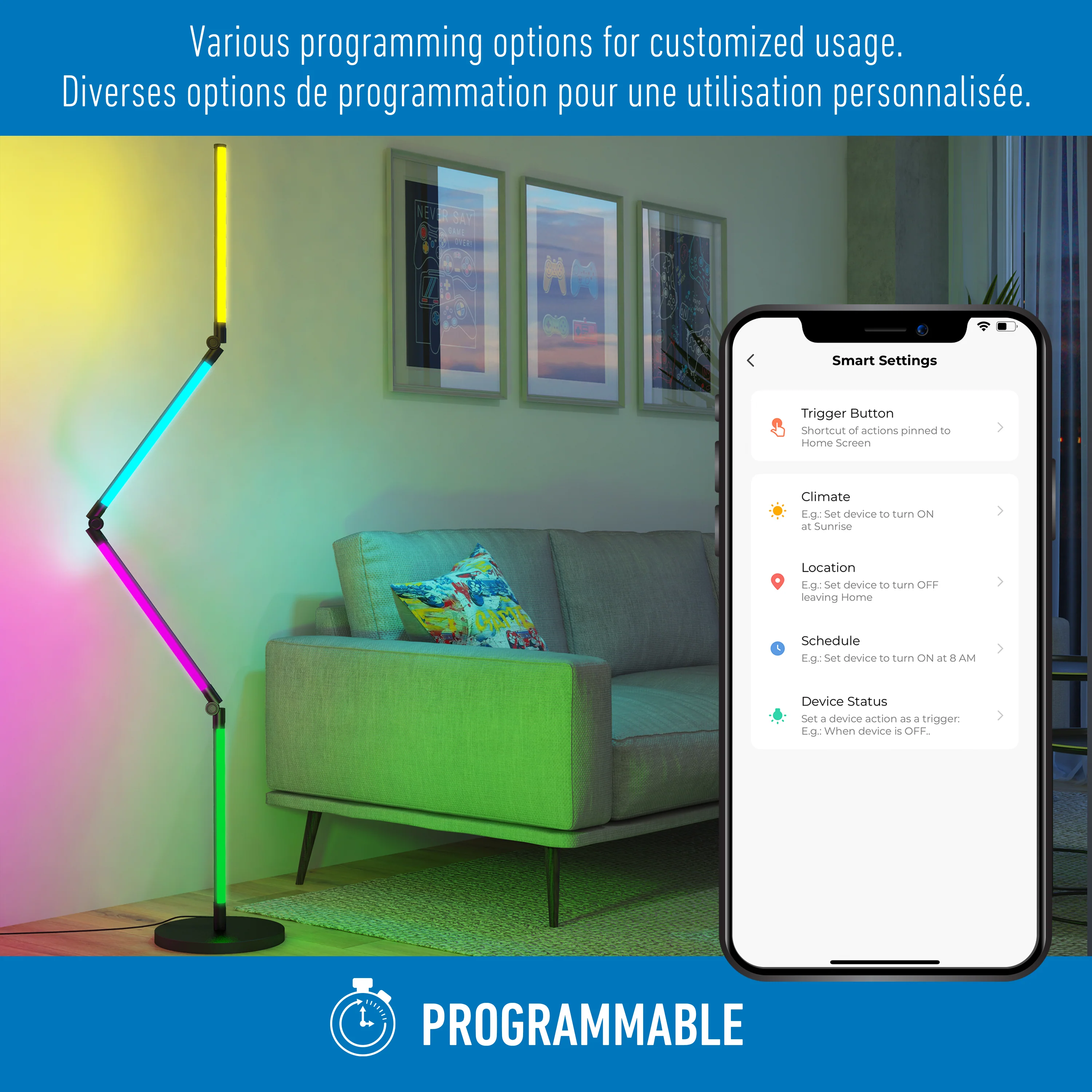 Fitch smart foldable RGB LED gaming floor lamp - Image 16