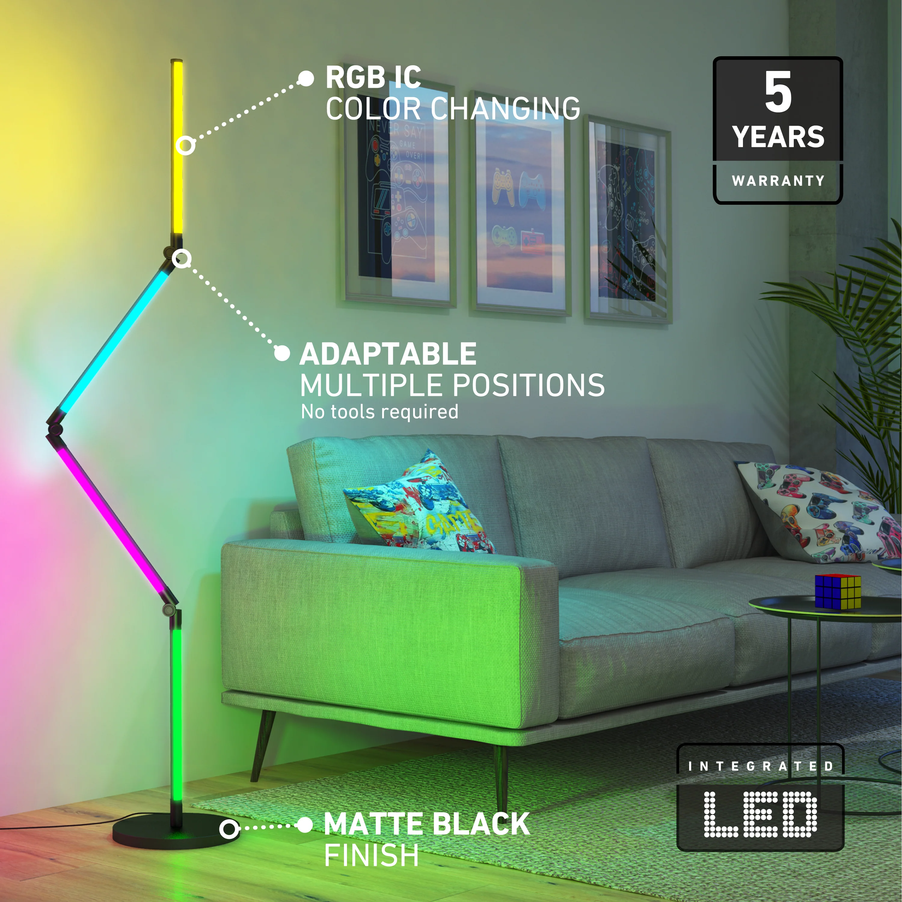 Fitch smart foldable RGB LED gaming floor lamp - Image 9