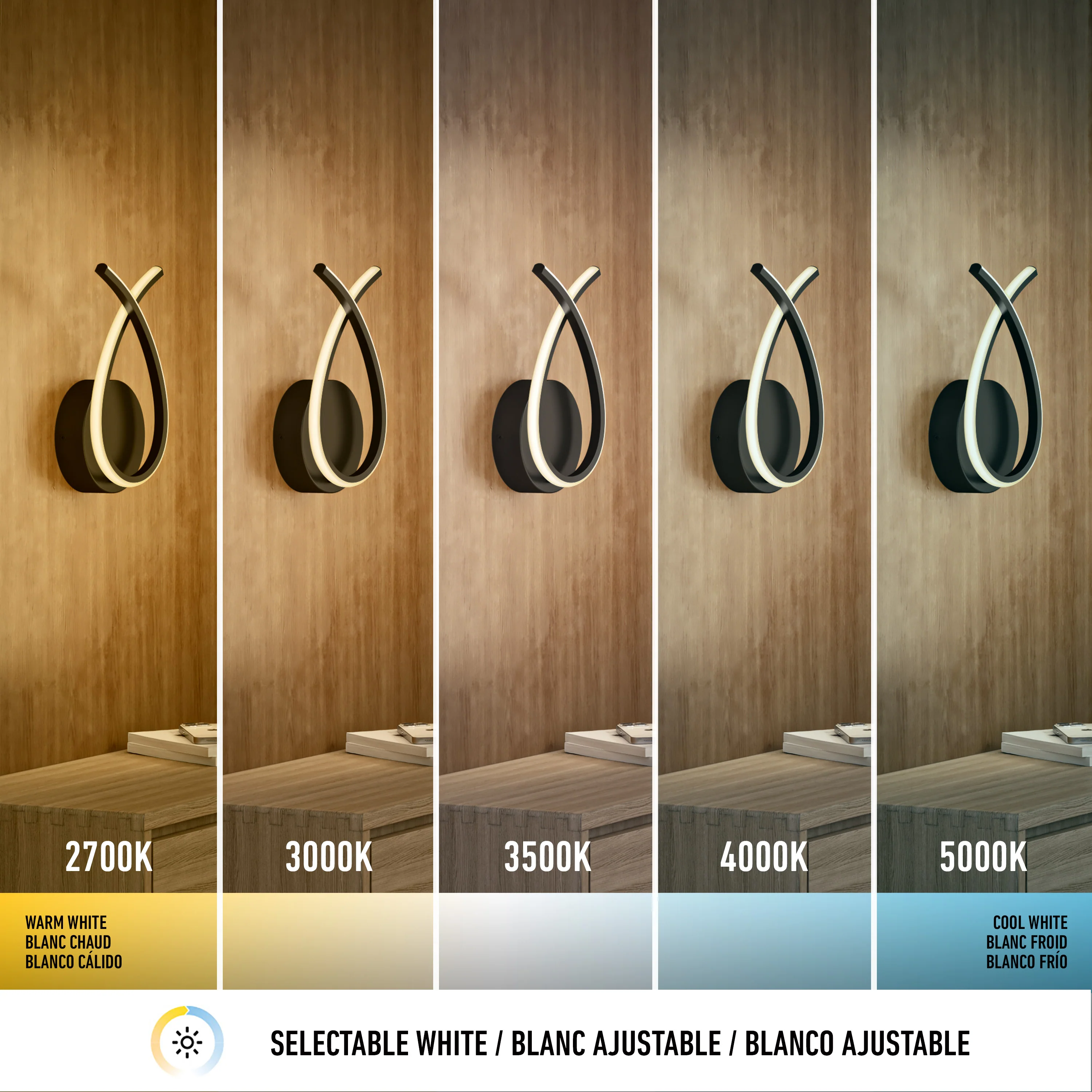 Gamma modern LED wall sconce 5 CCT - Image 9