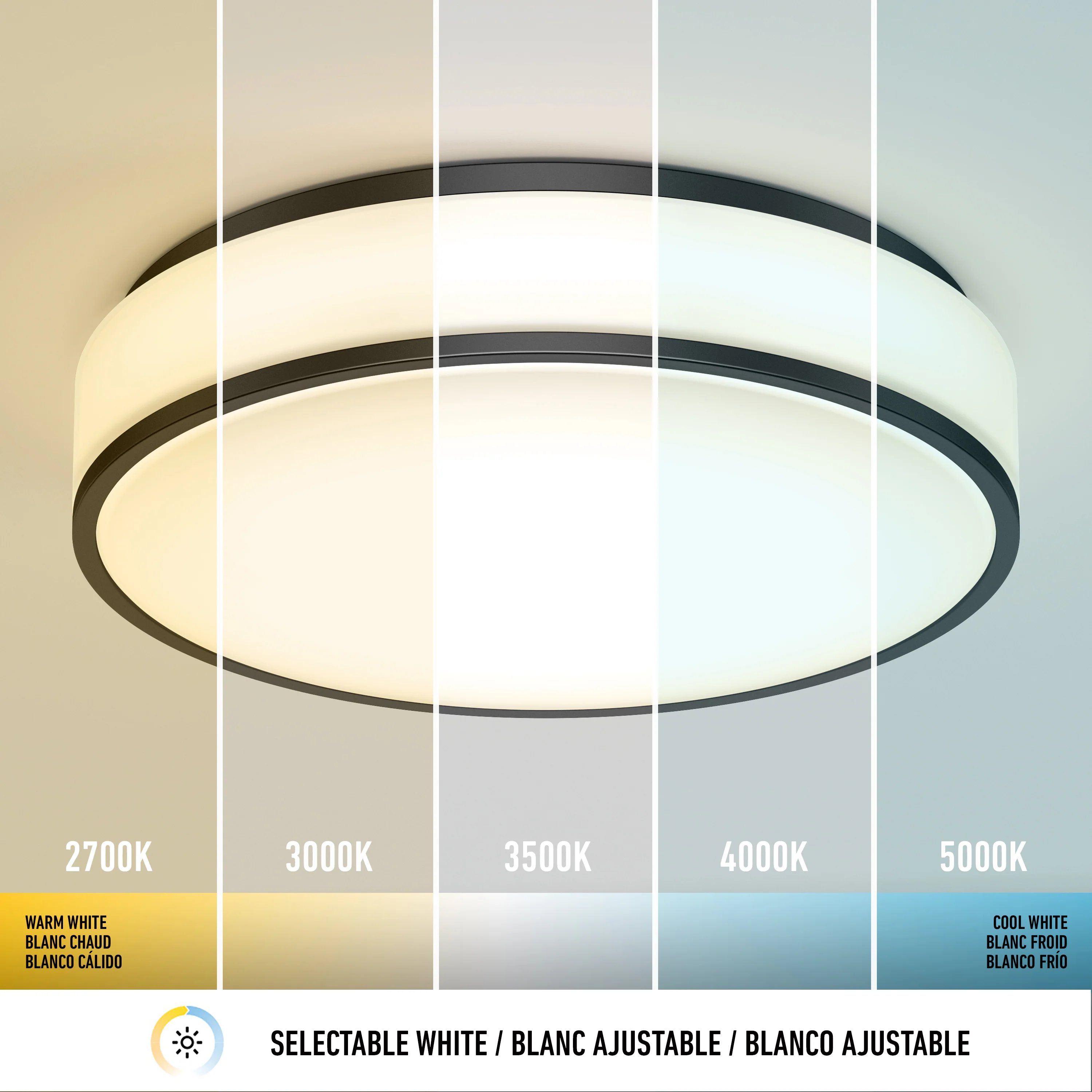 Giada 15 in. LED modern flush mount light 5 CCT - Image 7