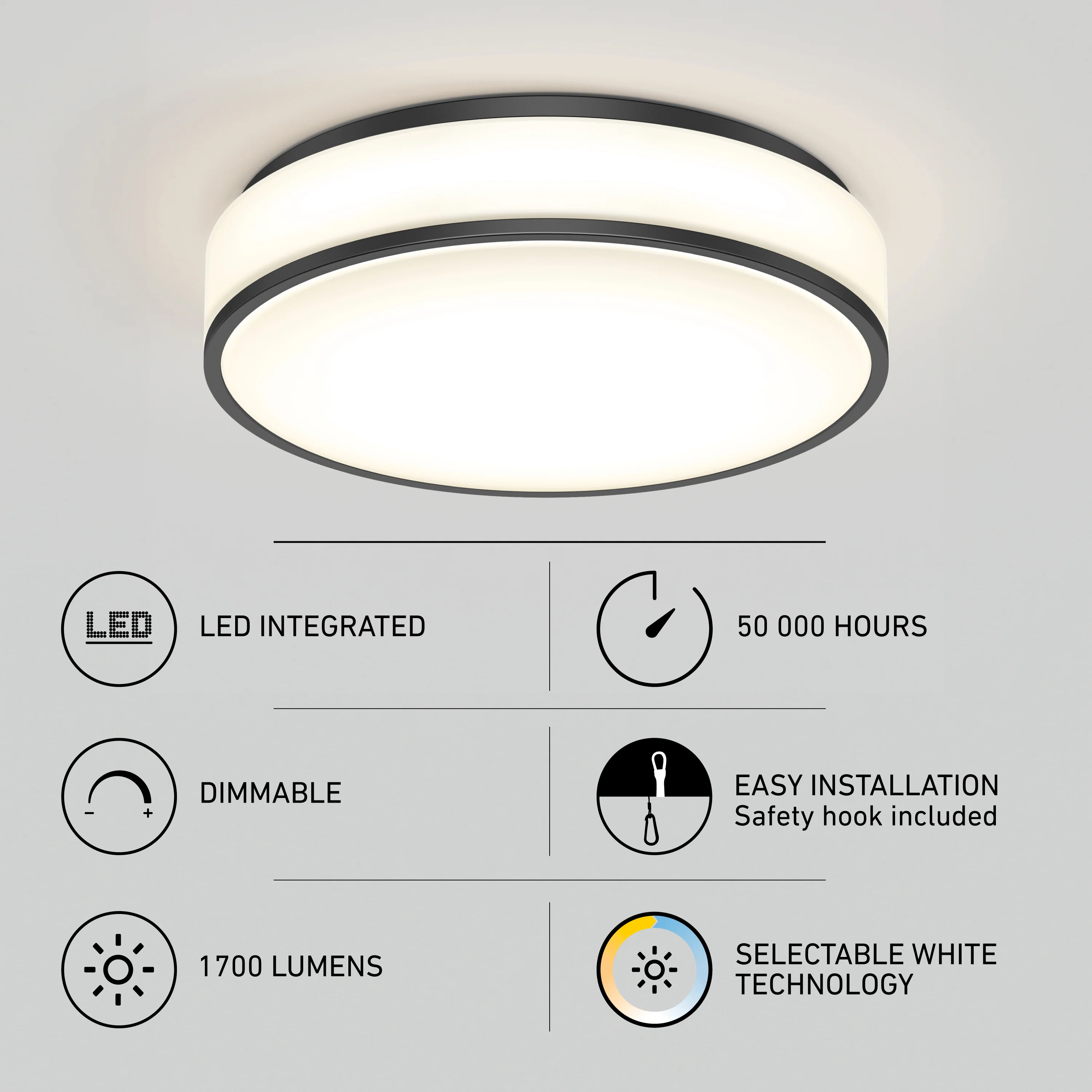Giada 15 in. LED modern flush mount light 5 CCT - Image 8