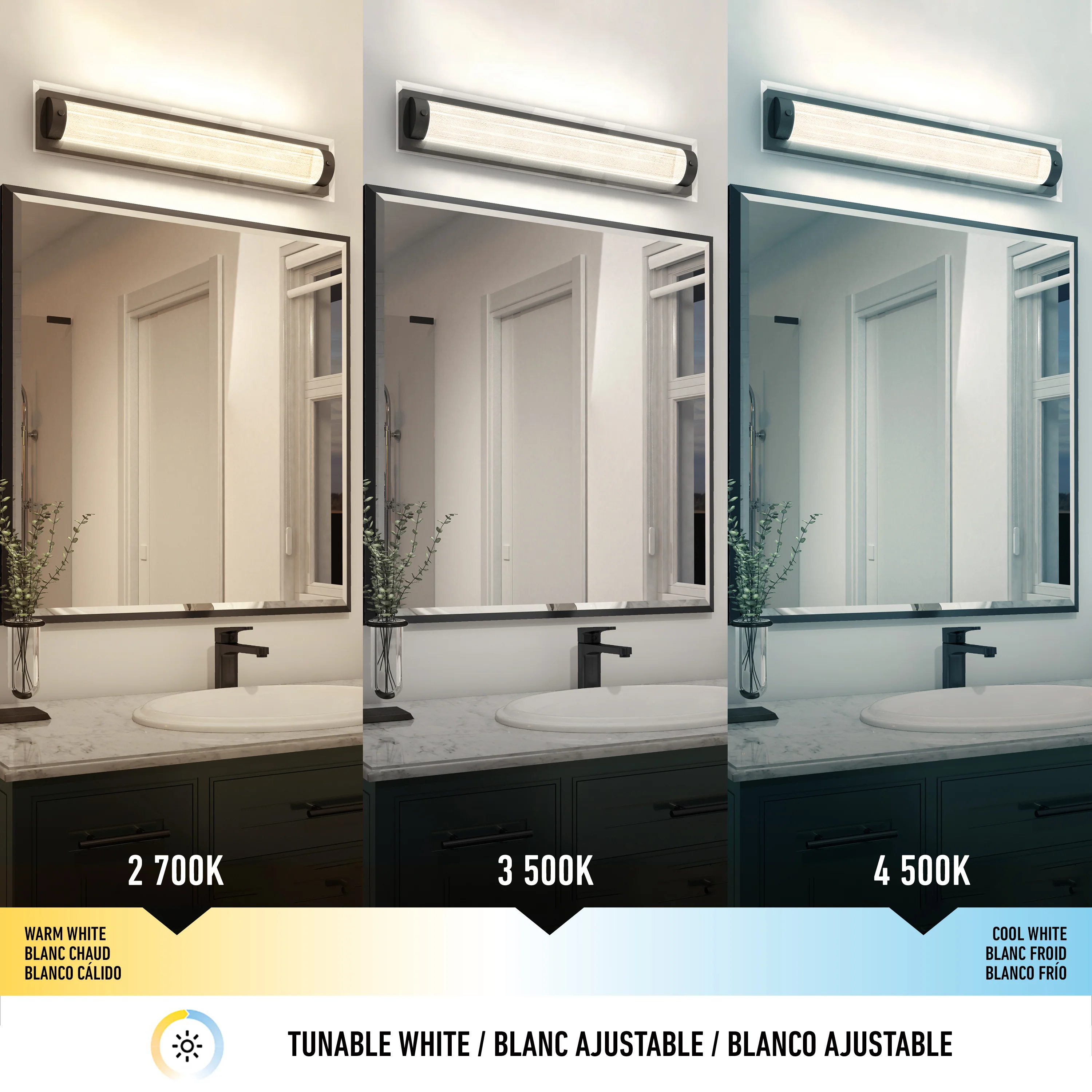 Glamour modern LED bathroom vanity light 3 CCT - Image 6