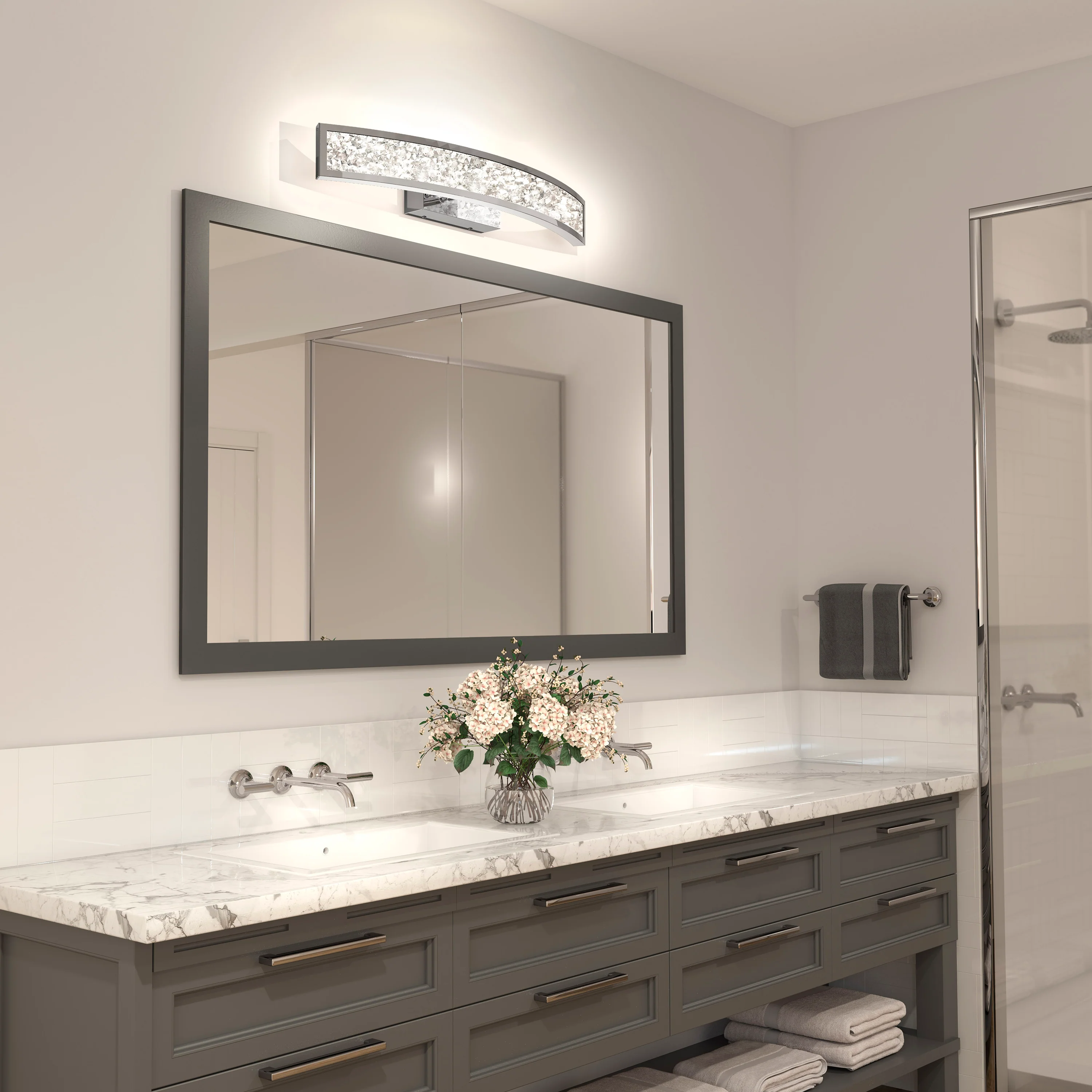 Glitter modern LED bathroom vanity light
