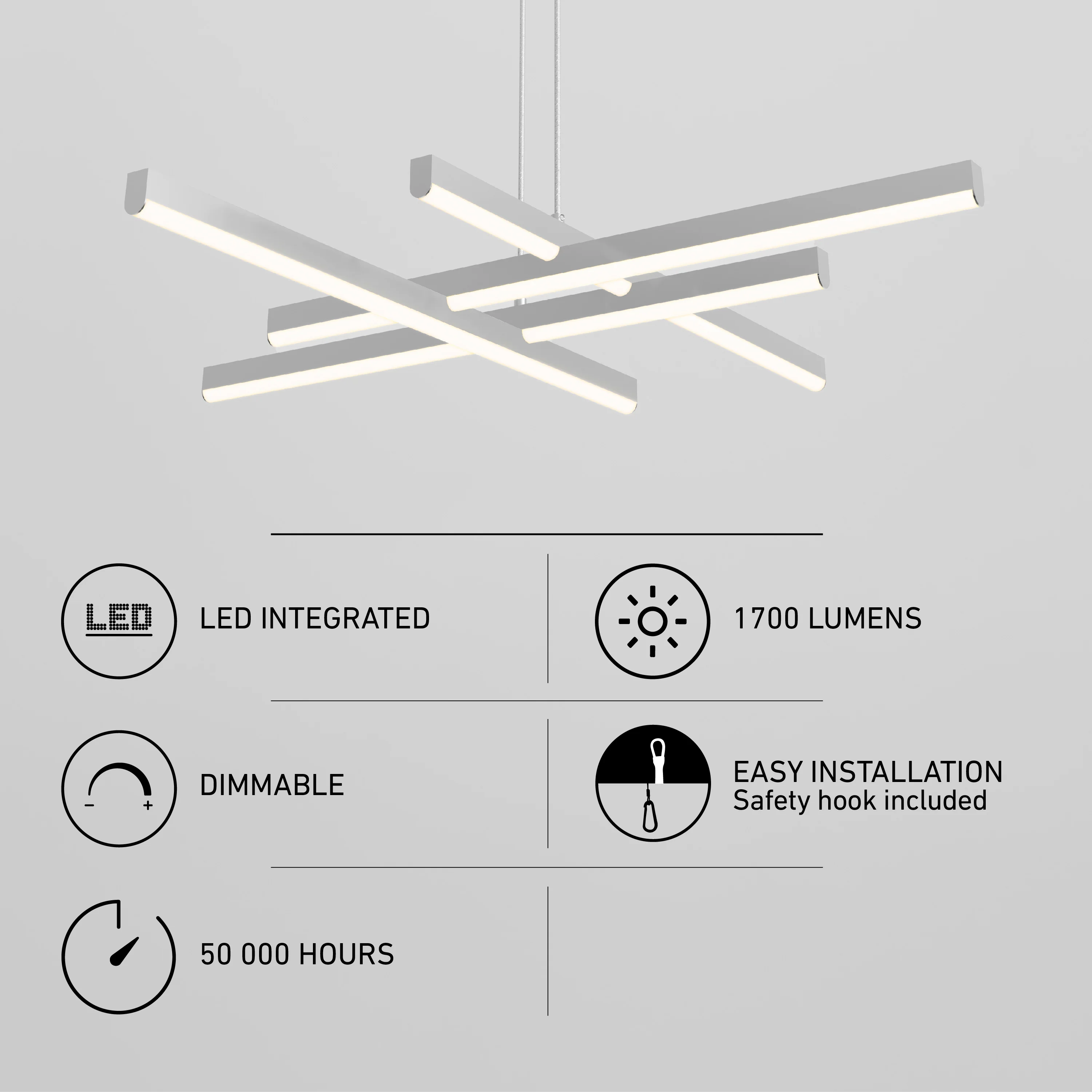 Grid modern LED pendant light 5 CCT - Image 7