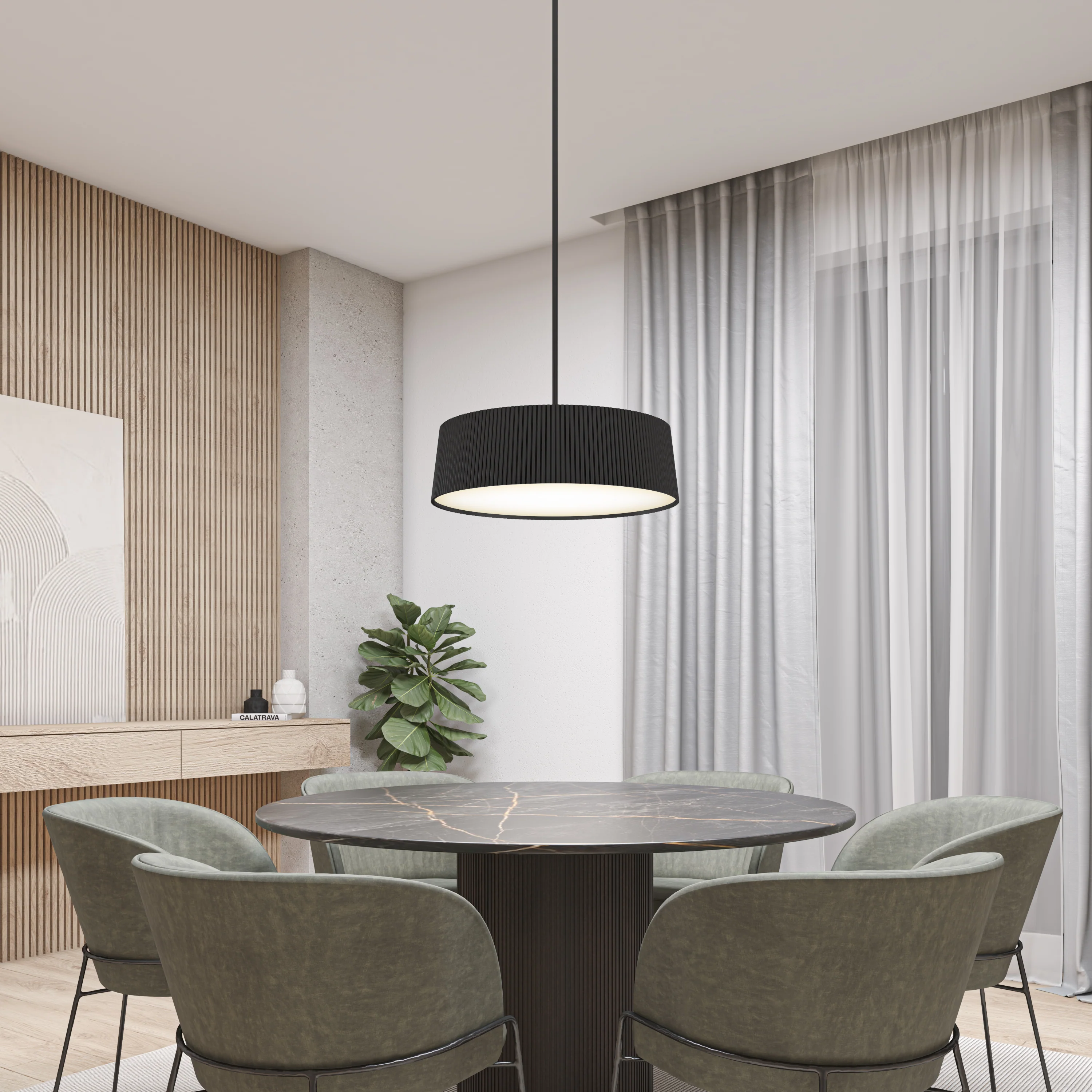 Groove Drum LED contemporary pendant light 3 CCT - Image 10