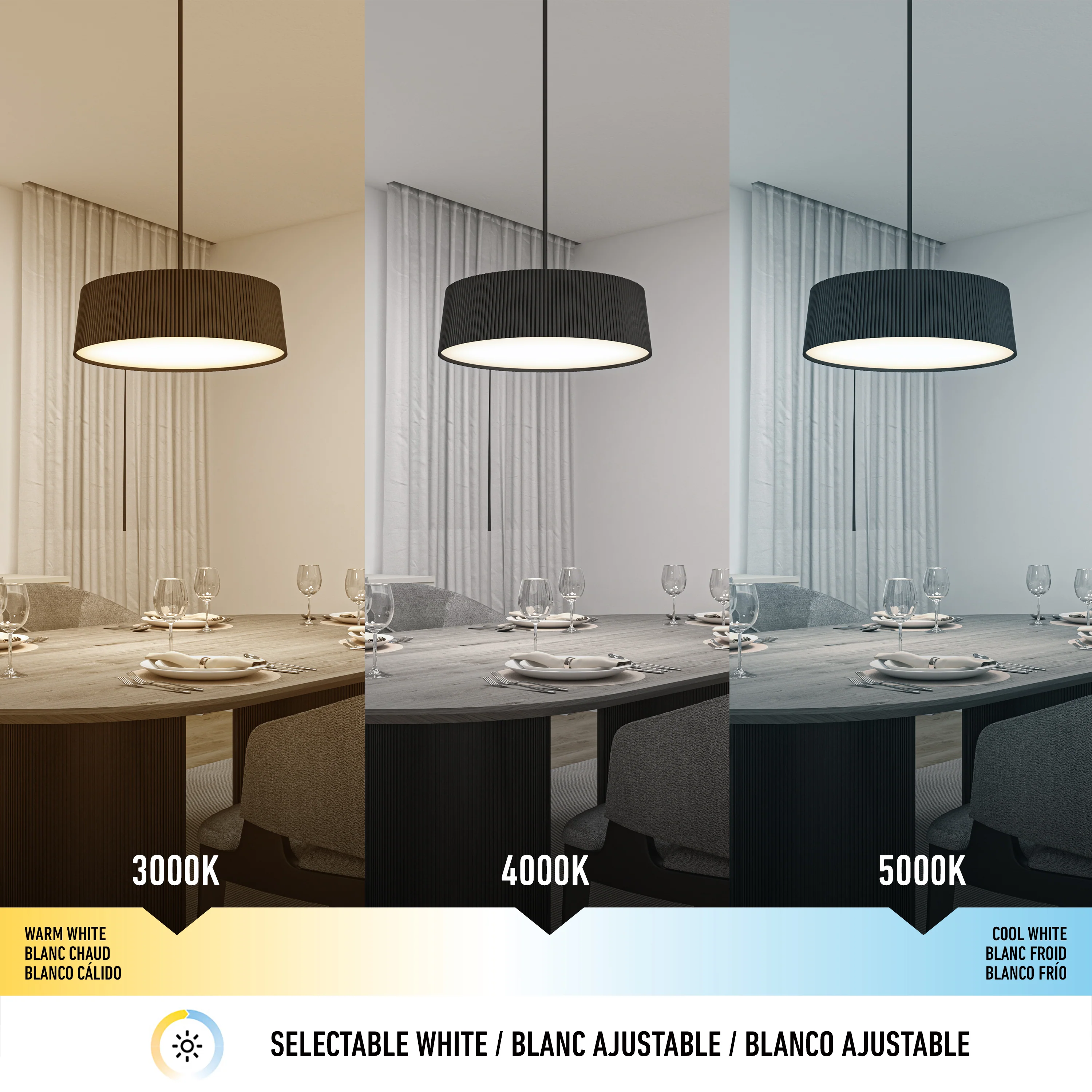 Groove Drum LED contemporary pendant light 3 CCT - Image 7
