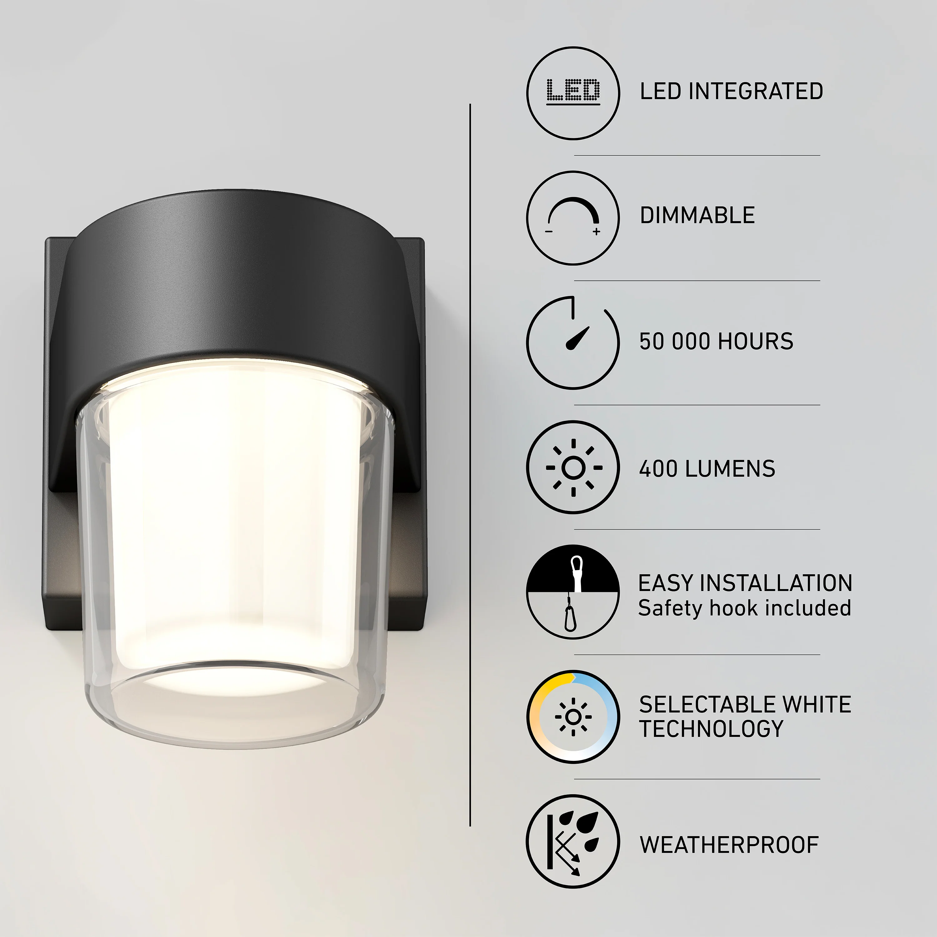 Halden indoor-outdoor LED wall light 5 CCT - Image 8