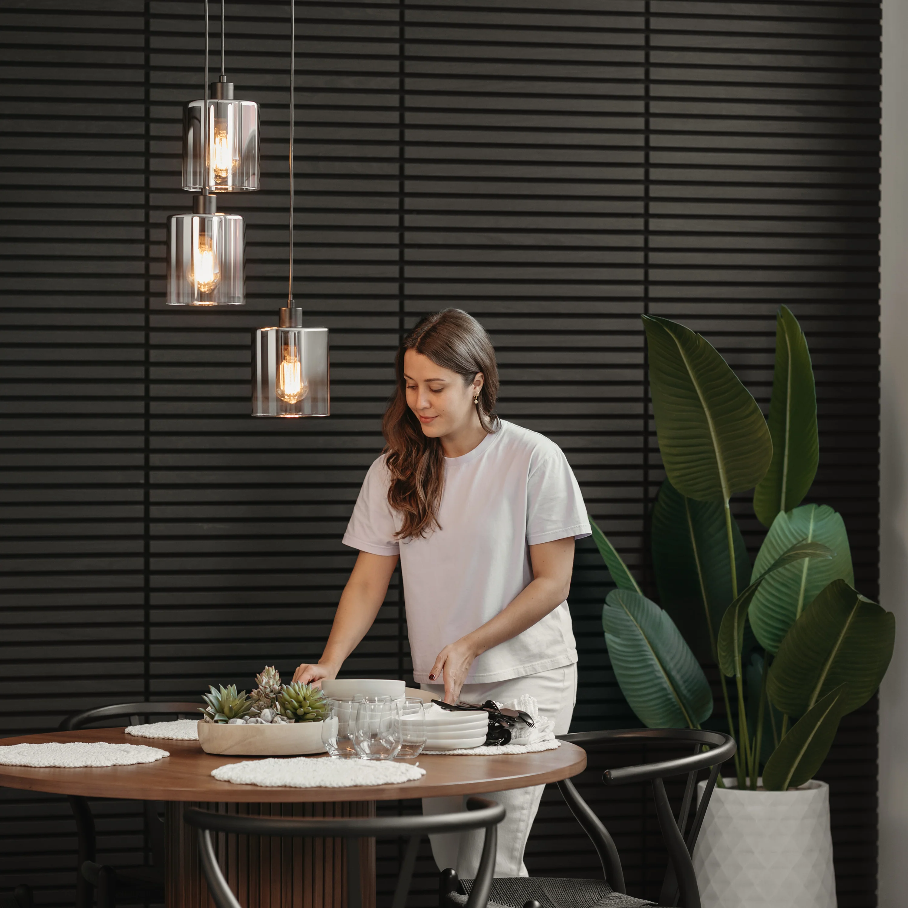 Haze modern 3-light pendant light glass - Image 2