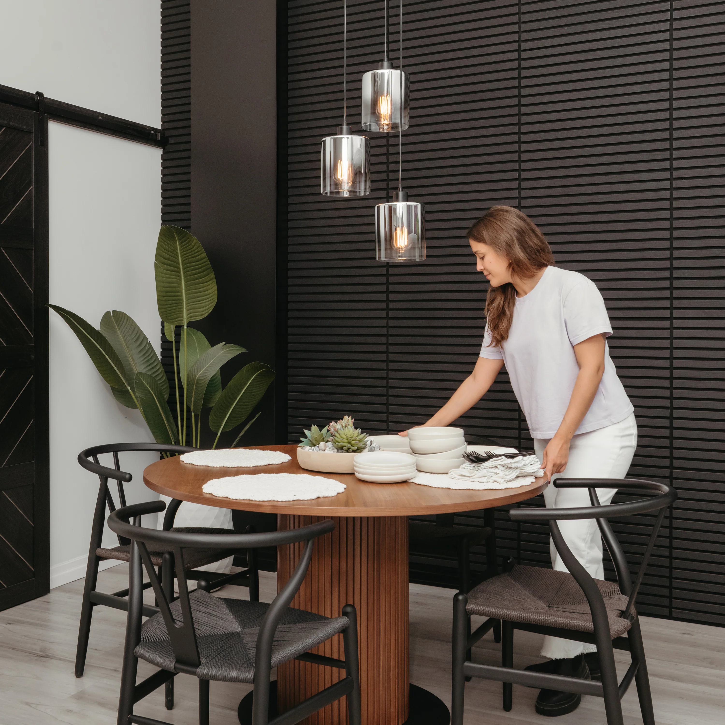 Haze modern 3-light pendant light glass - Image 6