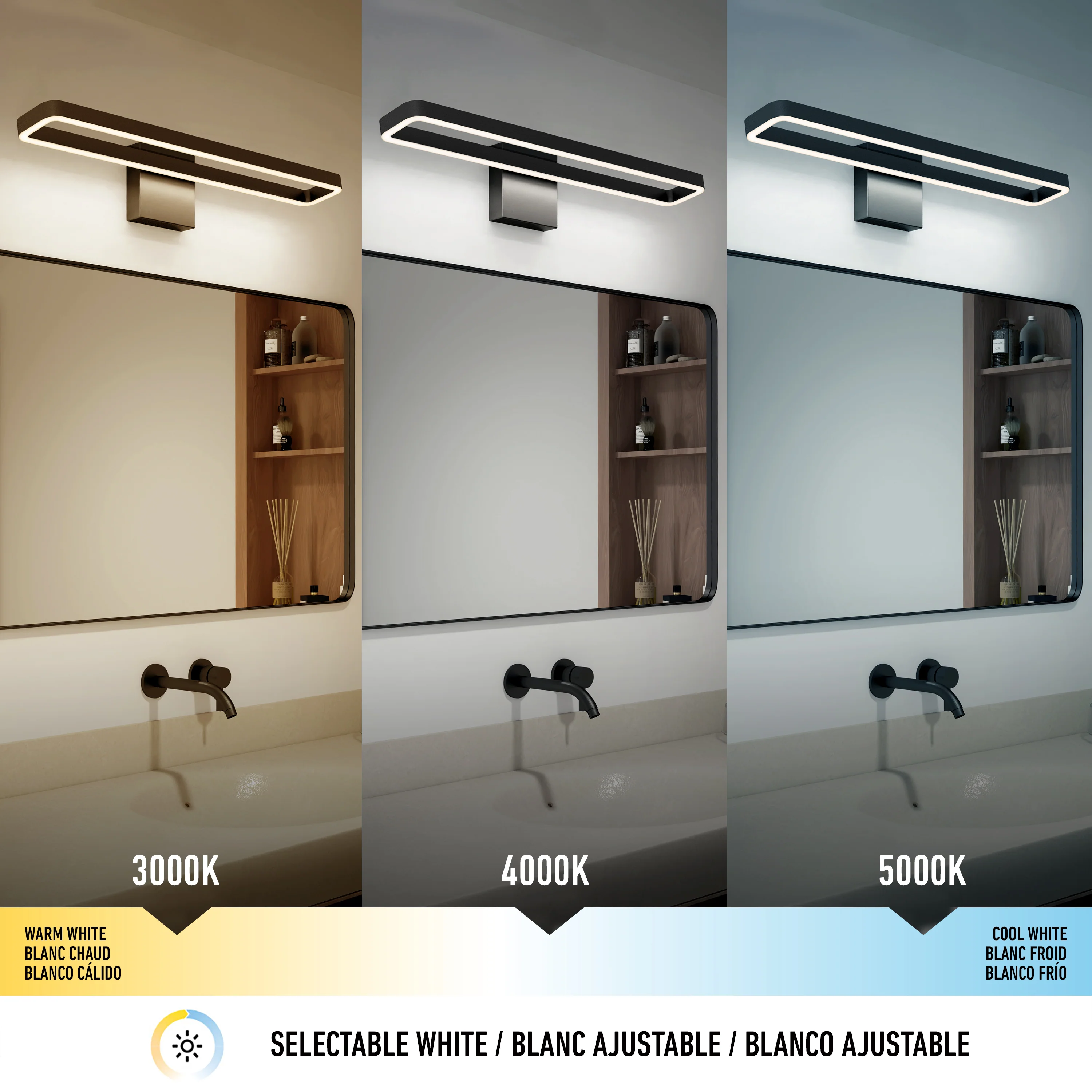 Hinge LED modern bathroom vanity light 3 CCT - Image 7