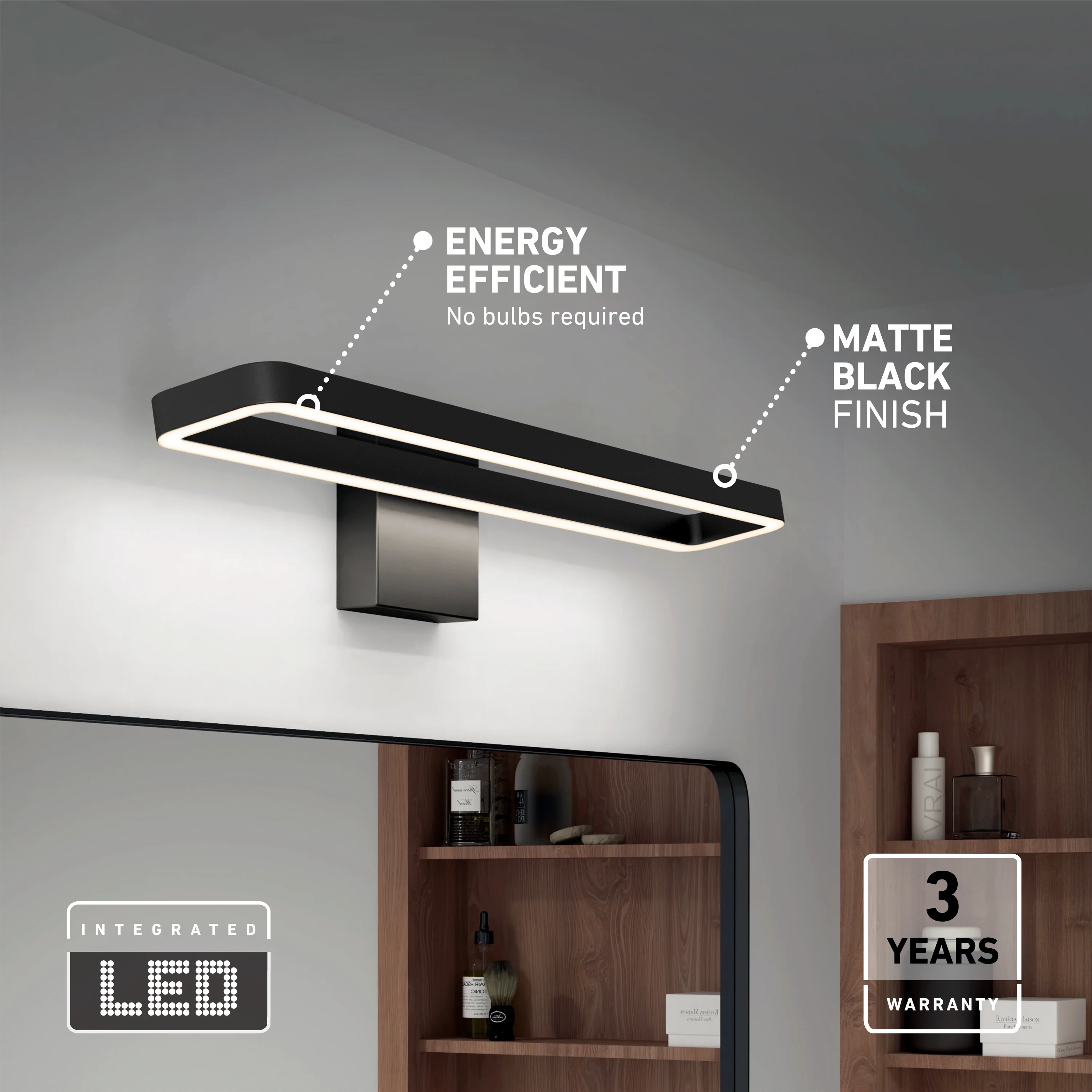 Hinge LED modern bathroom vanity light 3 CCT - Image 8
