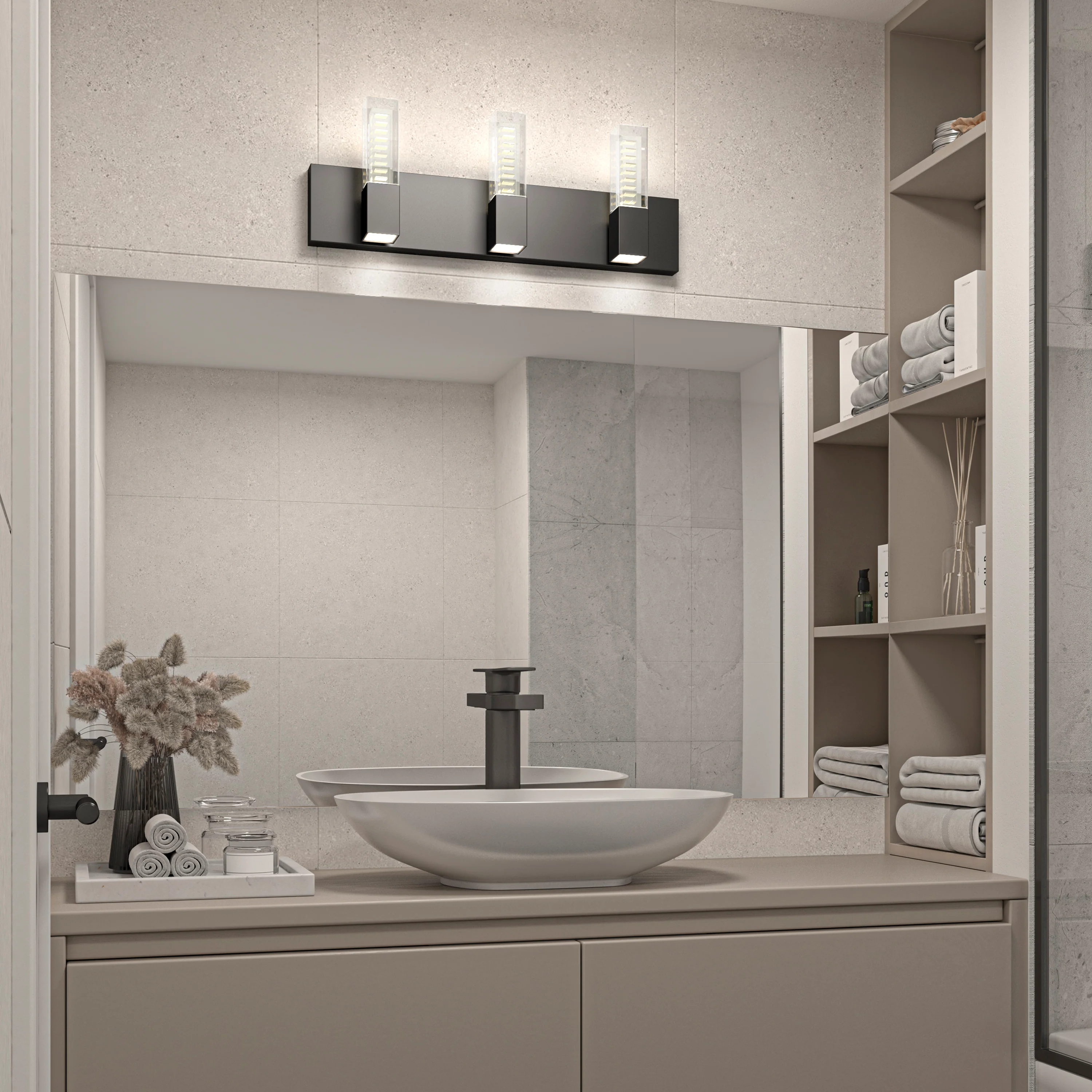 Hologram LED modern bathroom vanity light 5 CCT