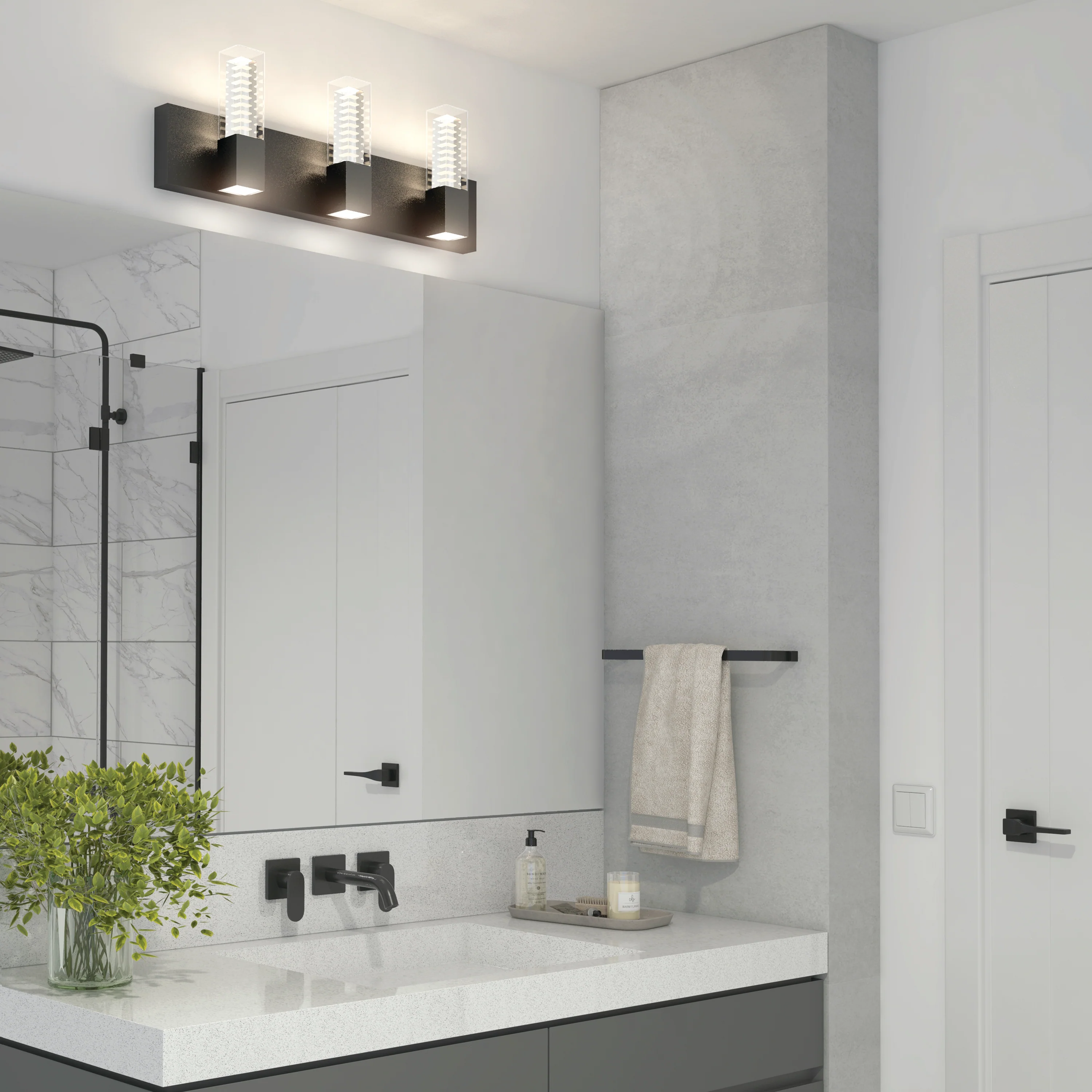 Hologram LED modern bathroom vanity light 5 CCT - Image 11