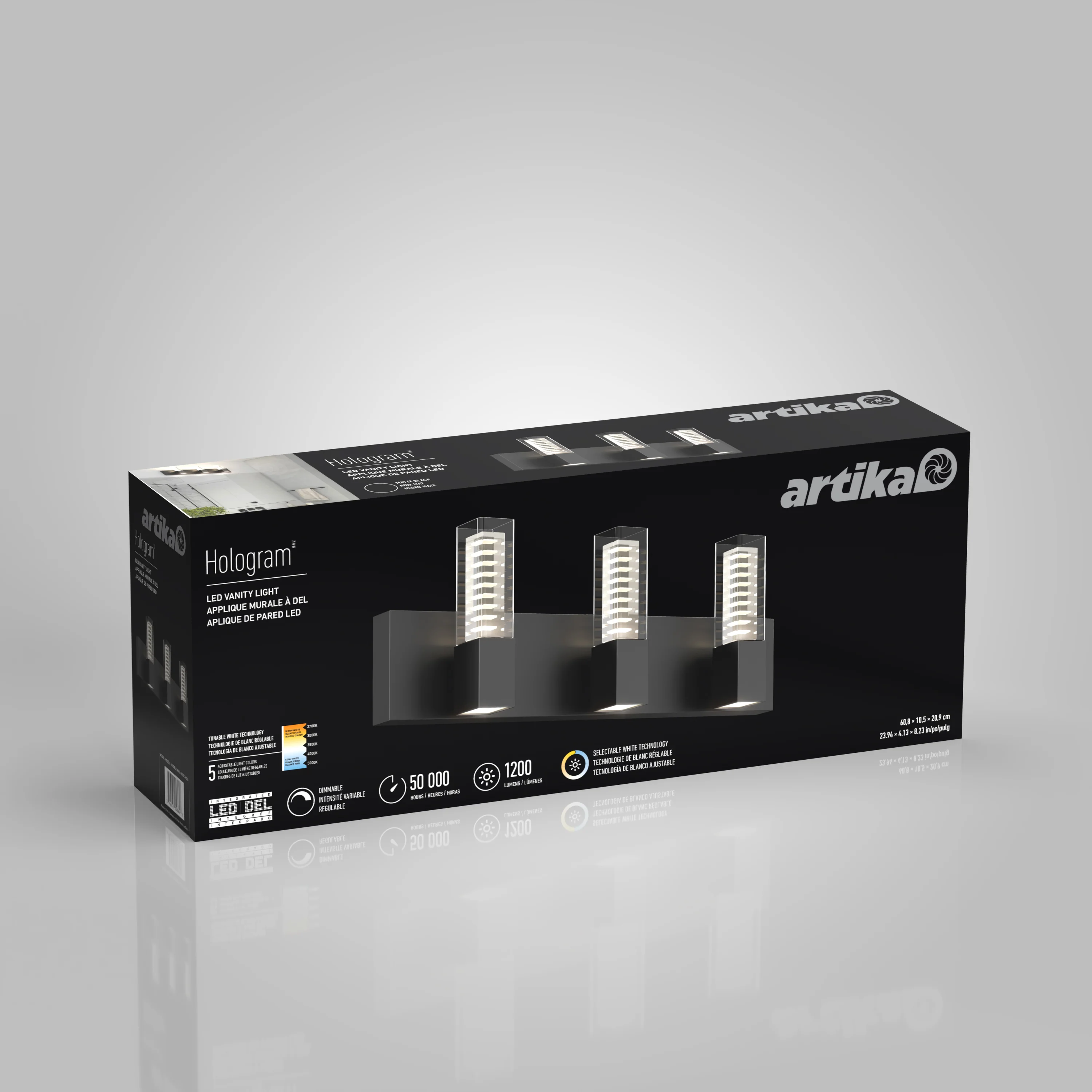 Hologram LED modern bathroom vanity light 5 CCT - Image 13