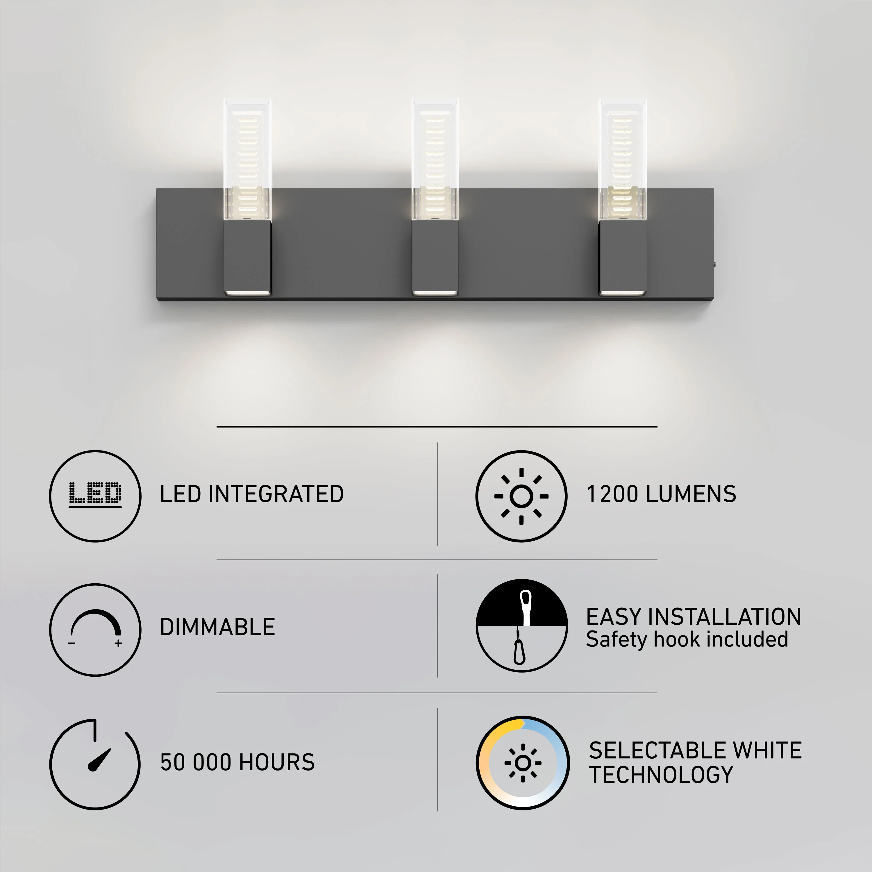 Hologram LED modern bathroom vanity light 5 CCT - Image 16