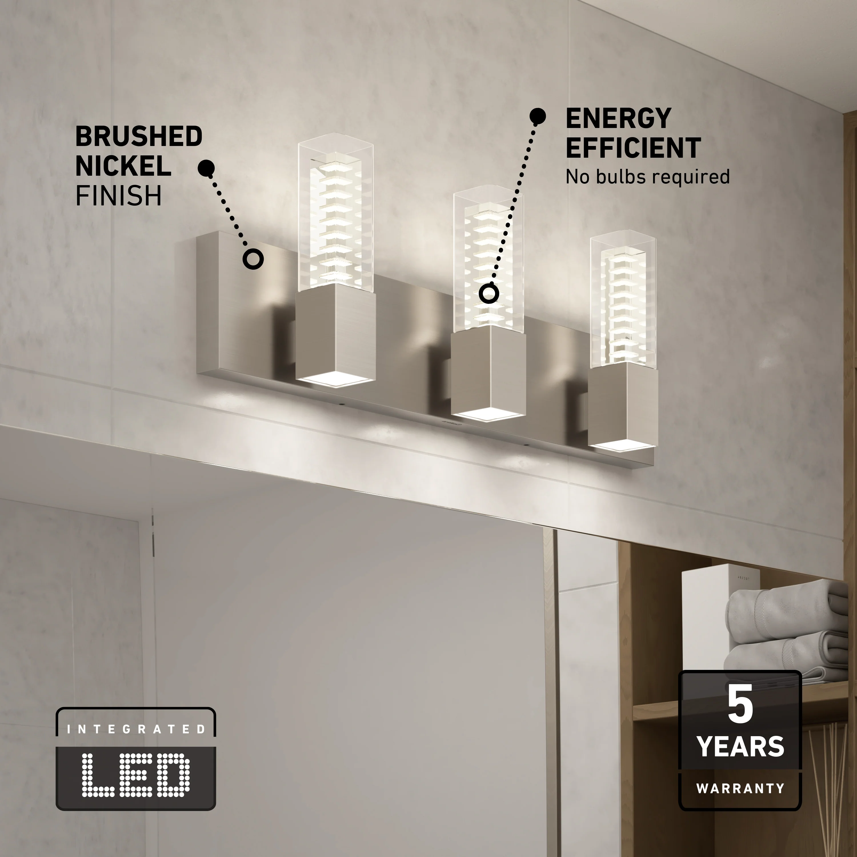 Hologram LED modern bathroom vanity light 5 CCT - Image 25