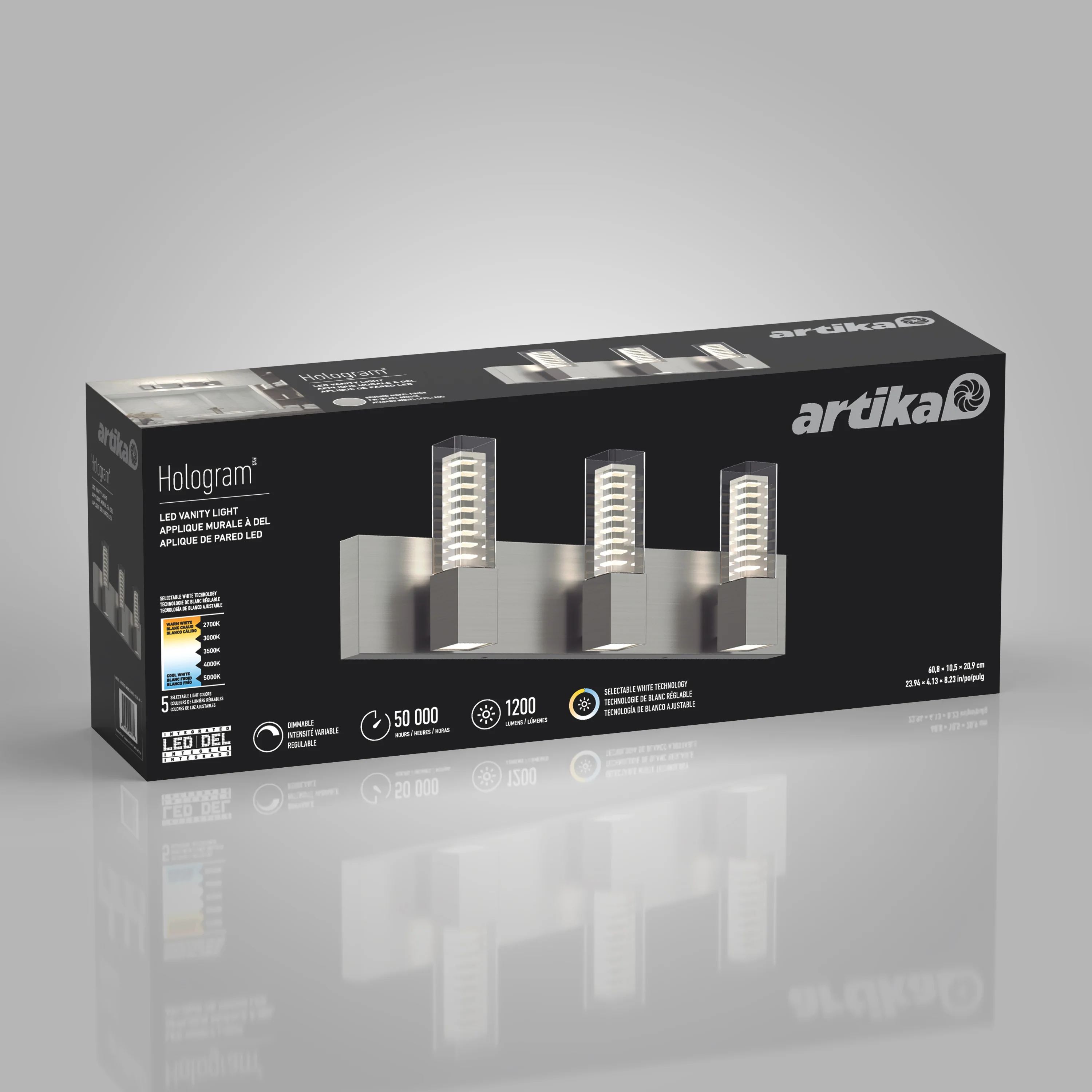 Hologram LED modern bathroom vanity light 5 CCT - Image 31
