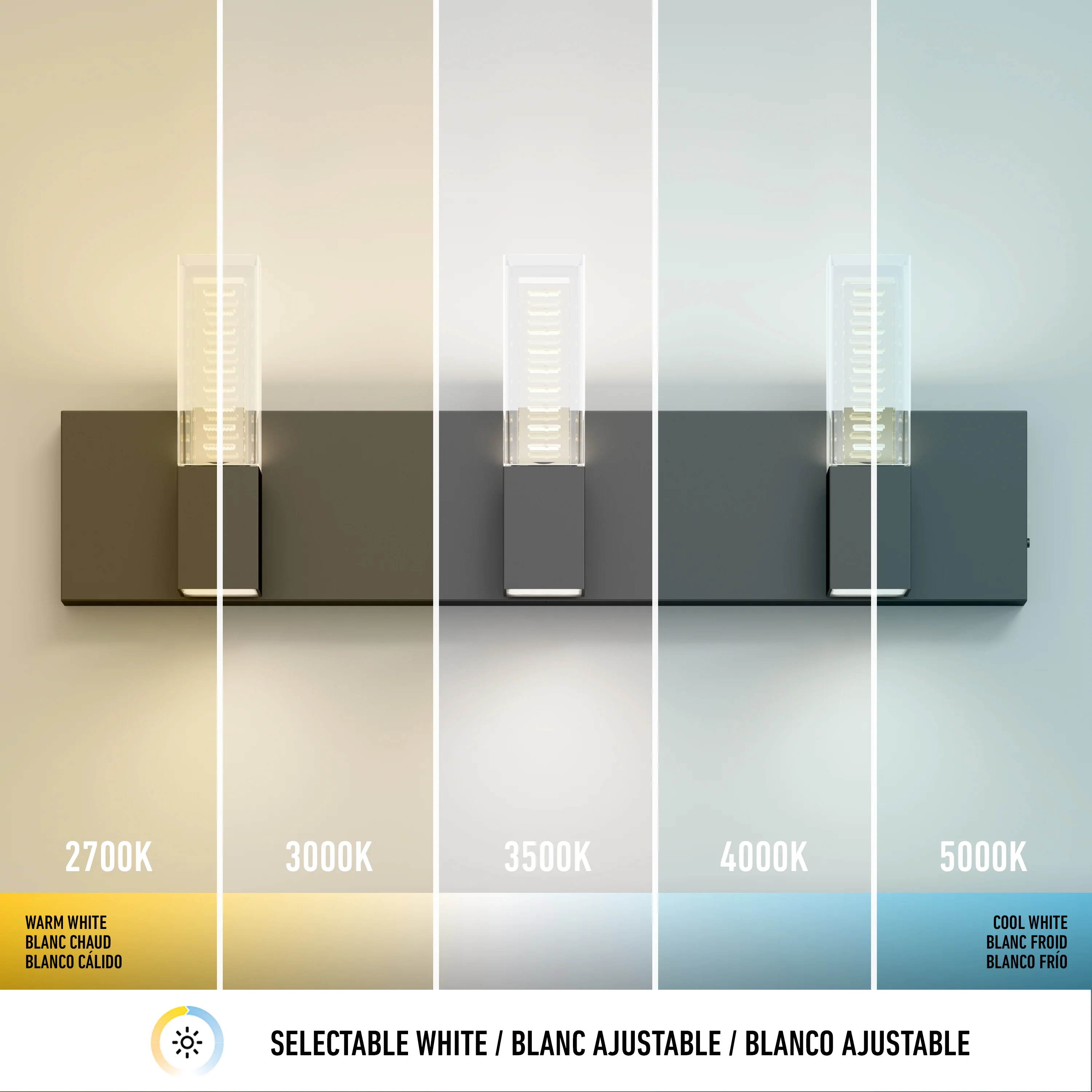 Hologram LED modern bathroom vanity light 5 CCT - Image 8