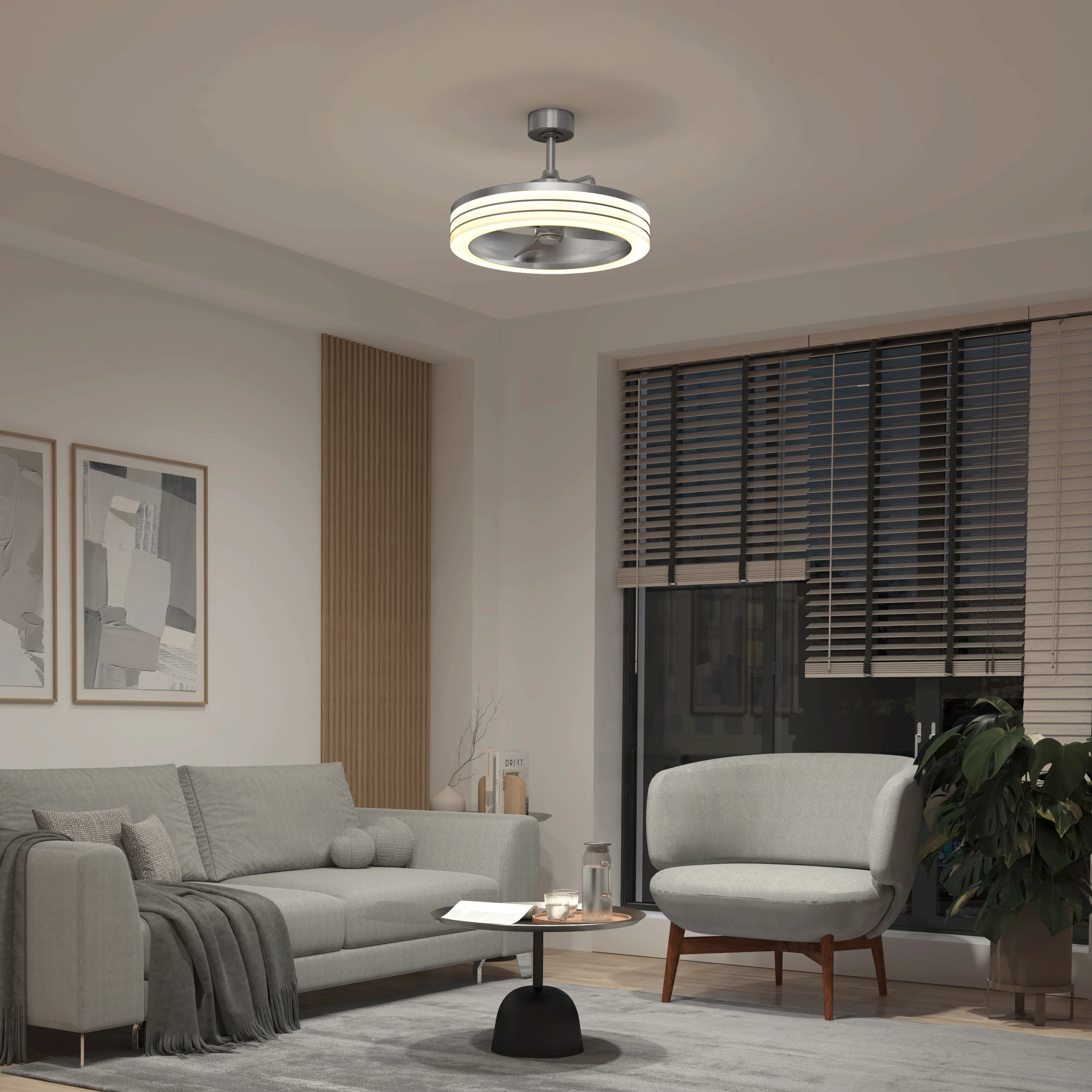Horizon 23 in. LED modern ceiling fan 3 speeds - with remote - Image 10