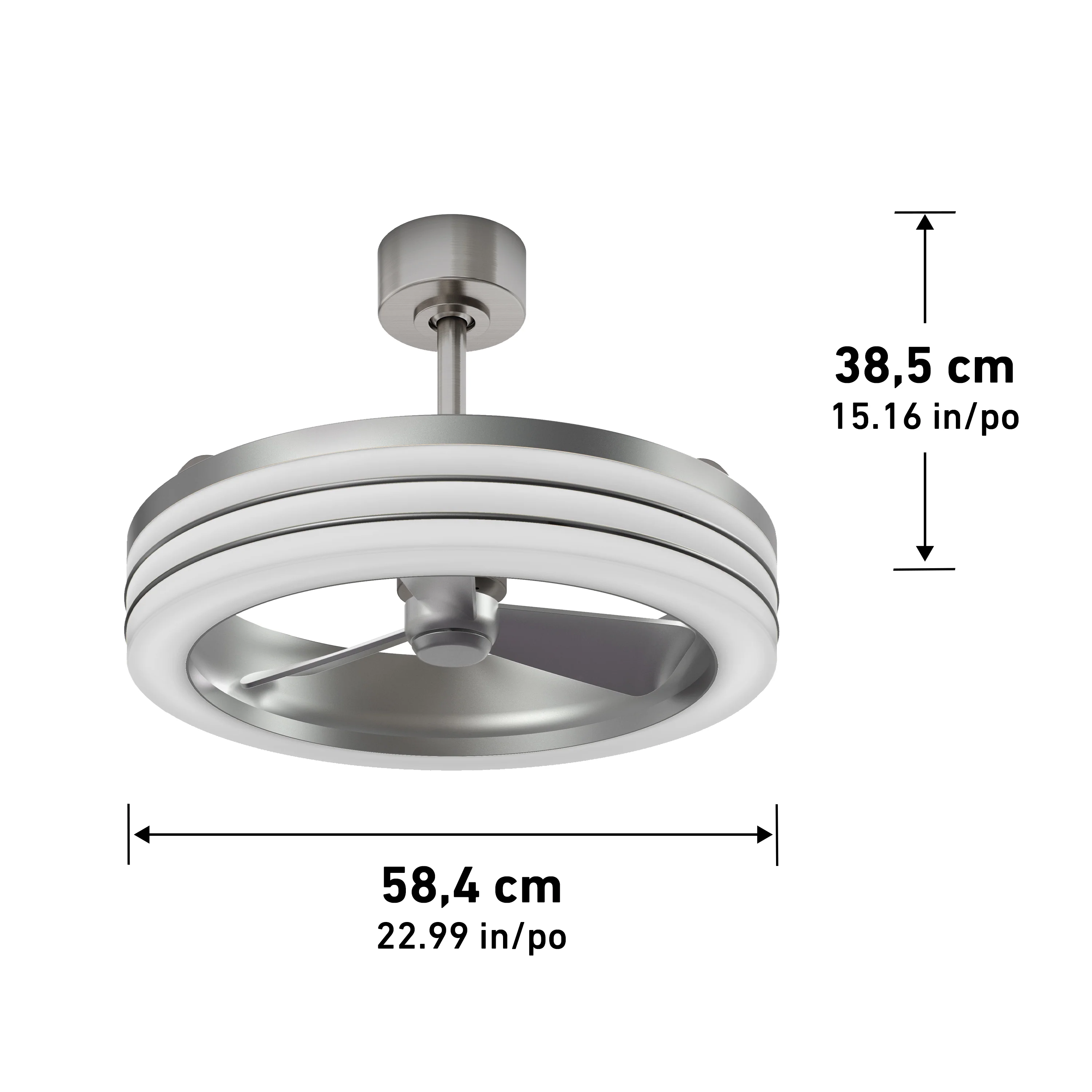 Horizon 23 in. LED modern ceiling fan 3 speeds - with remote - Image 14