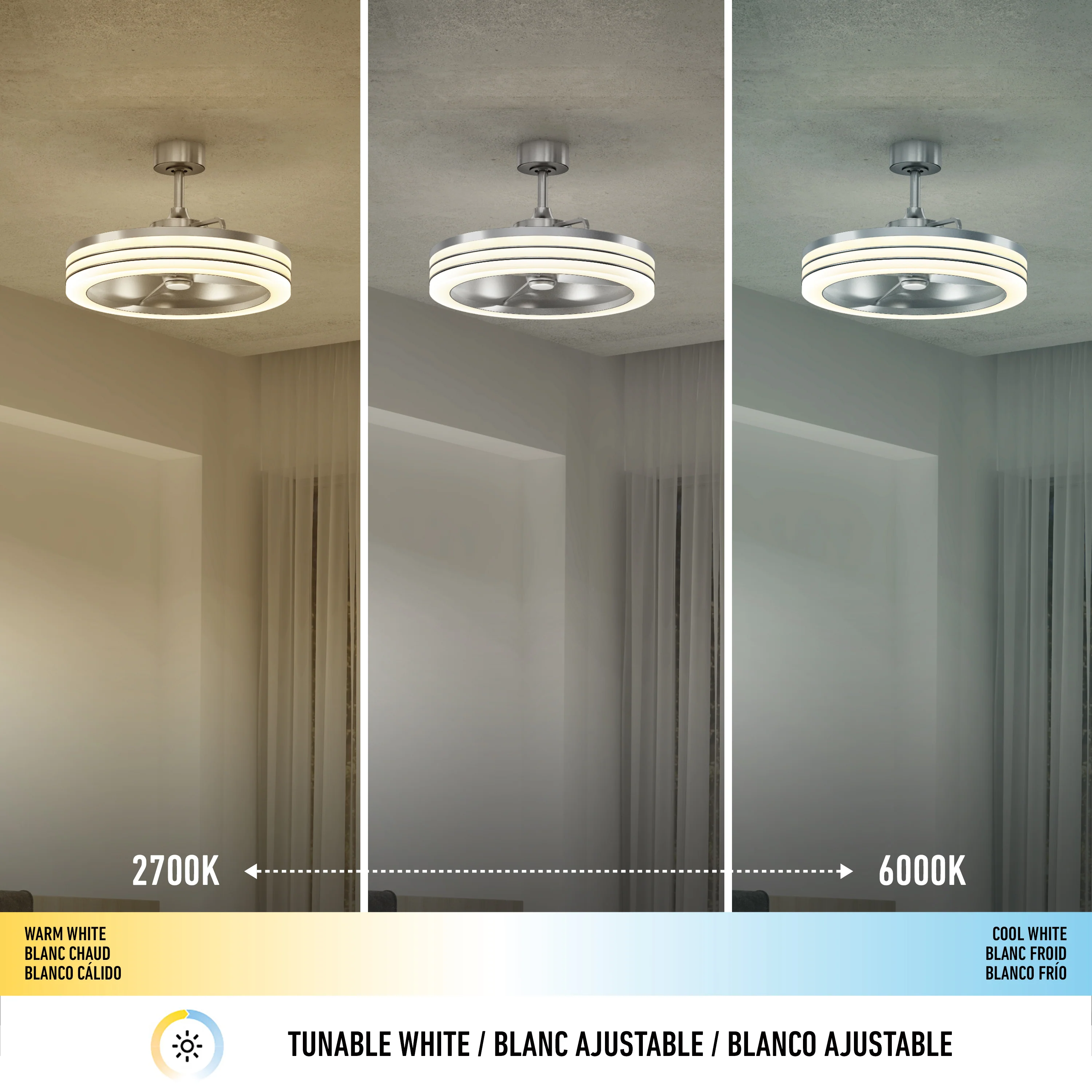 Horizon 23 in. LED modern ceiling fan 3 speeds - with remote - Image 9