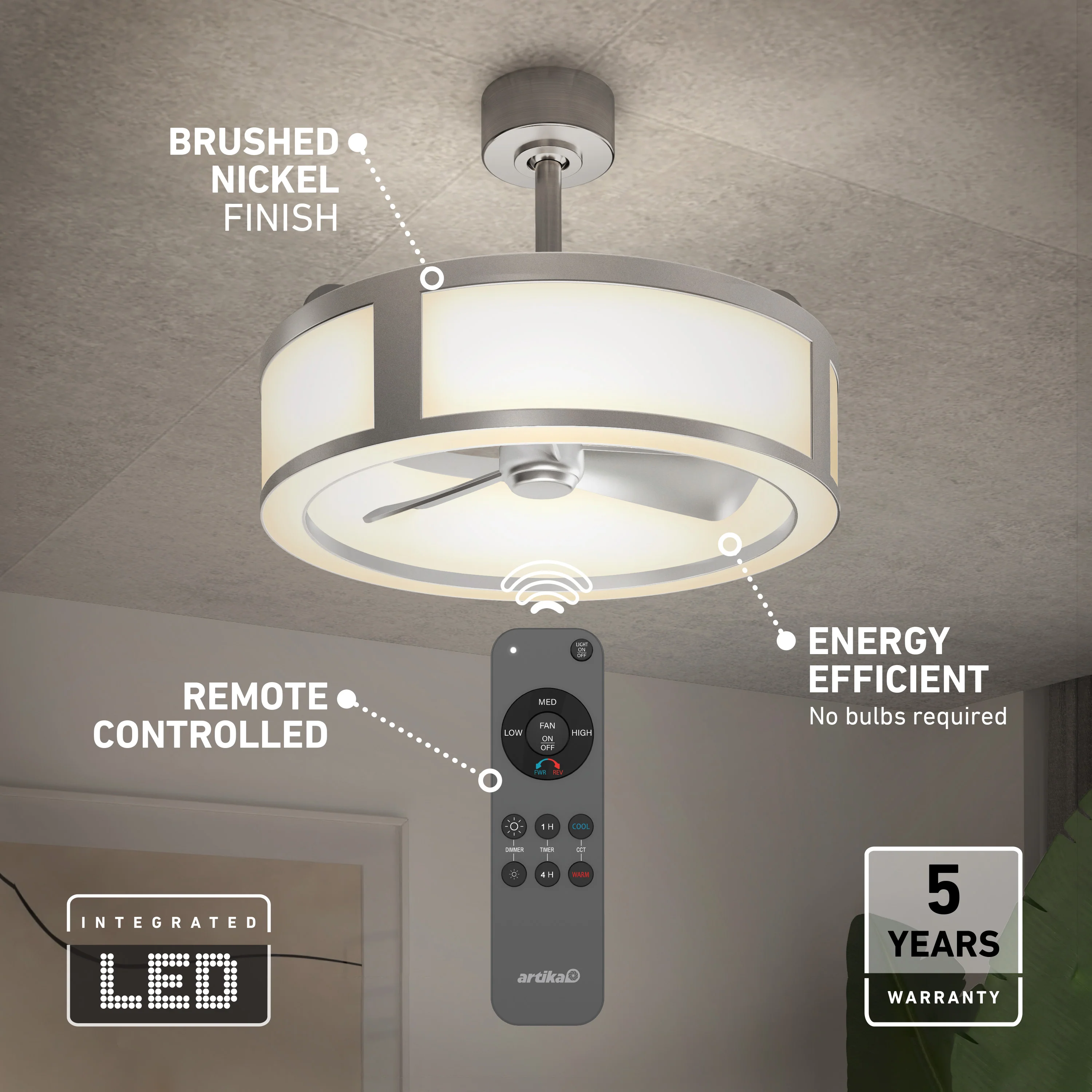 Huxley 23 in. LED modern ceiling fan 3 speeds - Image 20
