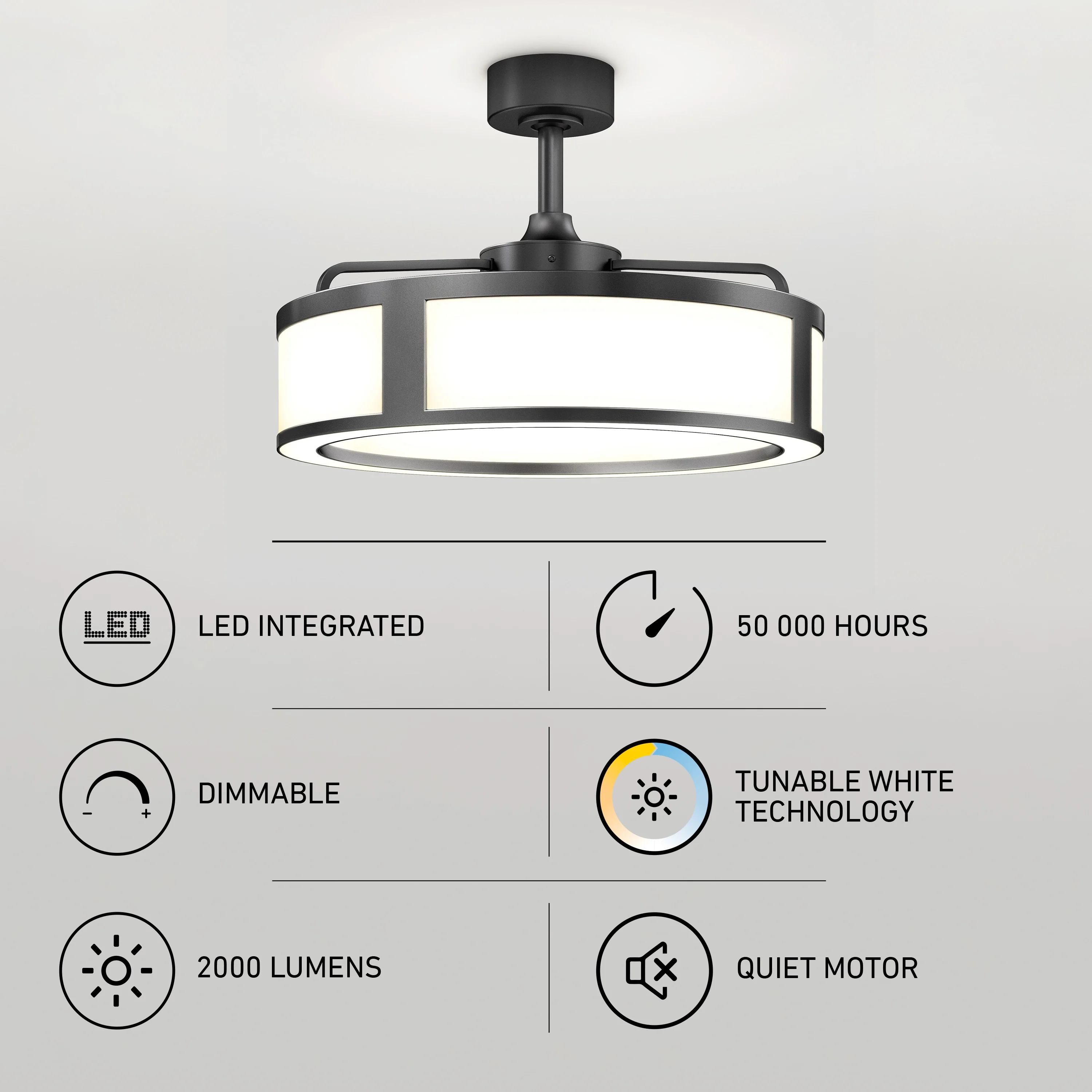 Huxley 23 in. LED modern ceiling fan 3 speeds - Image 7