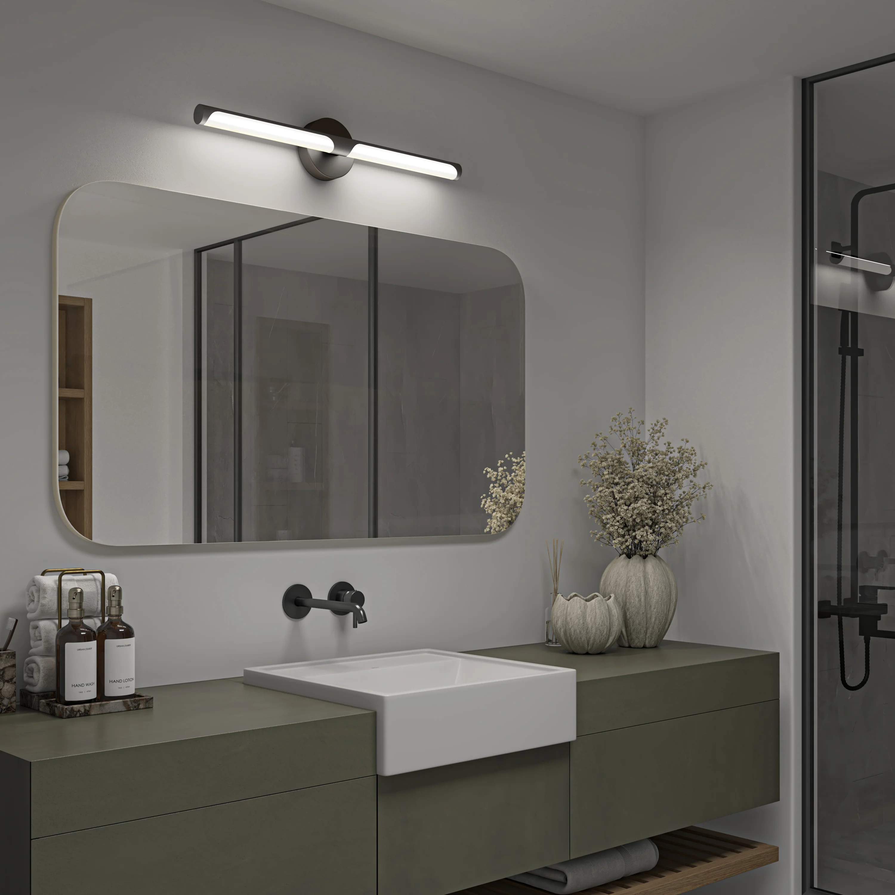 Ilona LED bathroom vanity light 5 CCT black