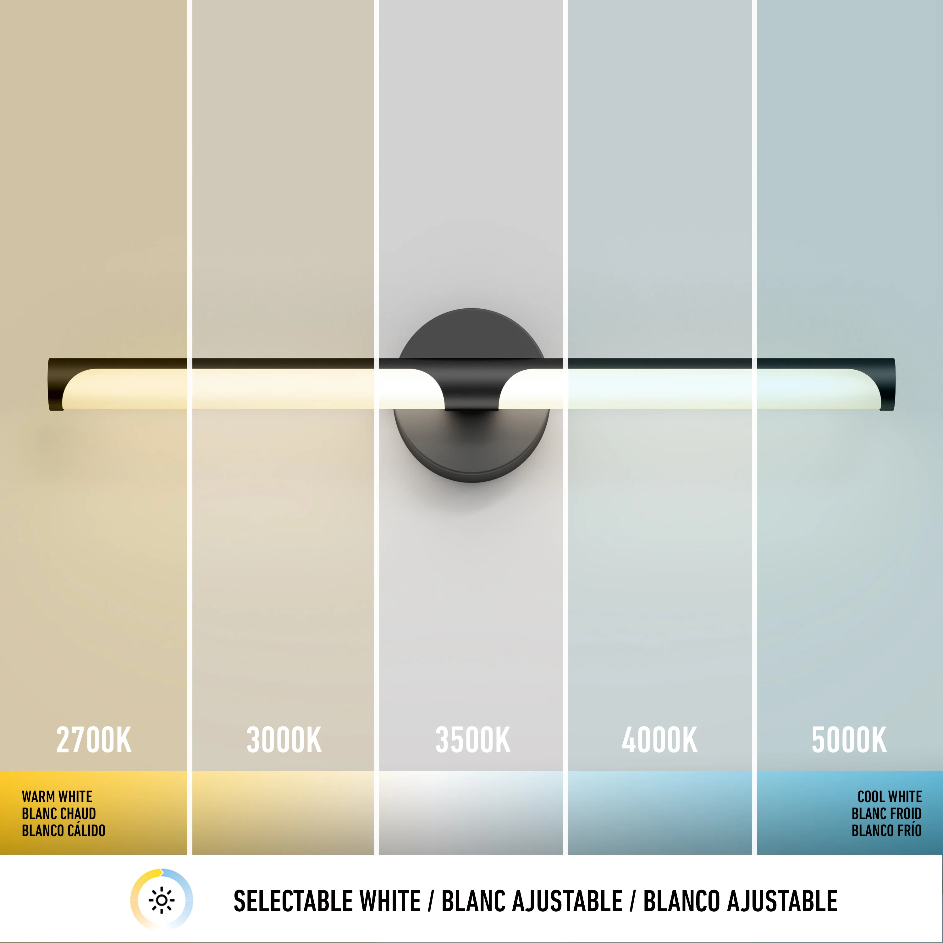Ilona LED bathroom vanity light 5 CCT black - Image 10