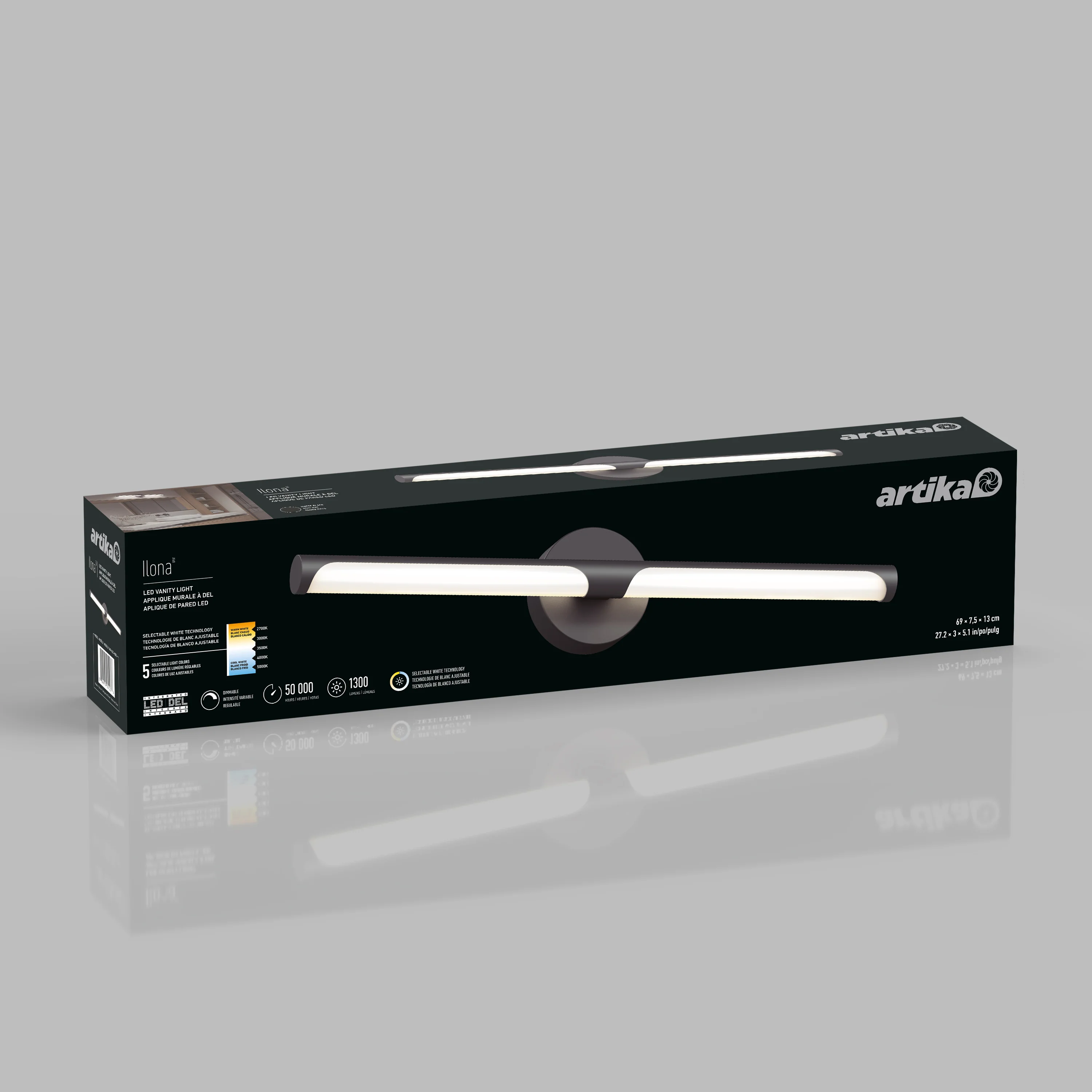 Ilona LED bathroom vanity light 5 CCT black - Image 14