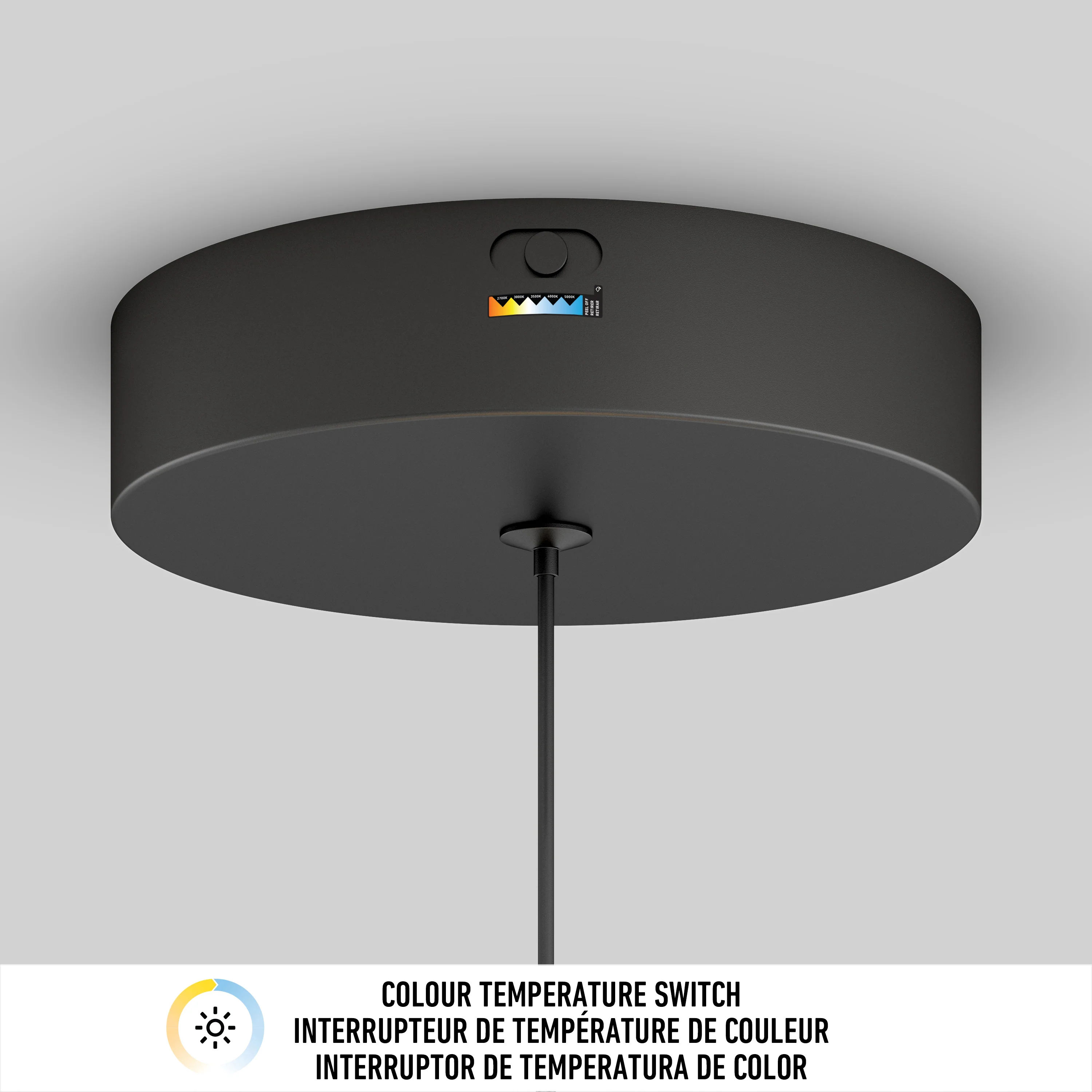 Inoa LED pendant light 5 CCT black and wood - Image 12