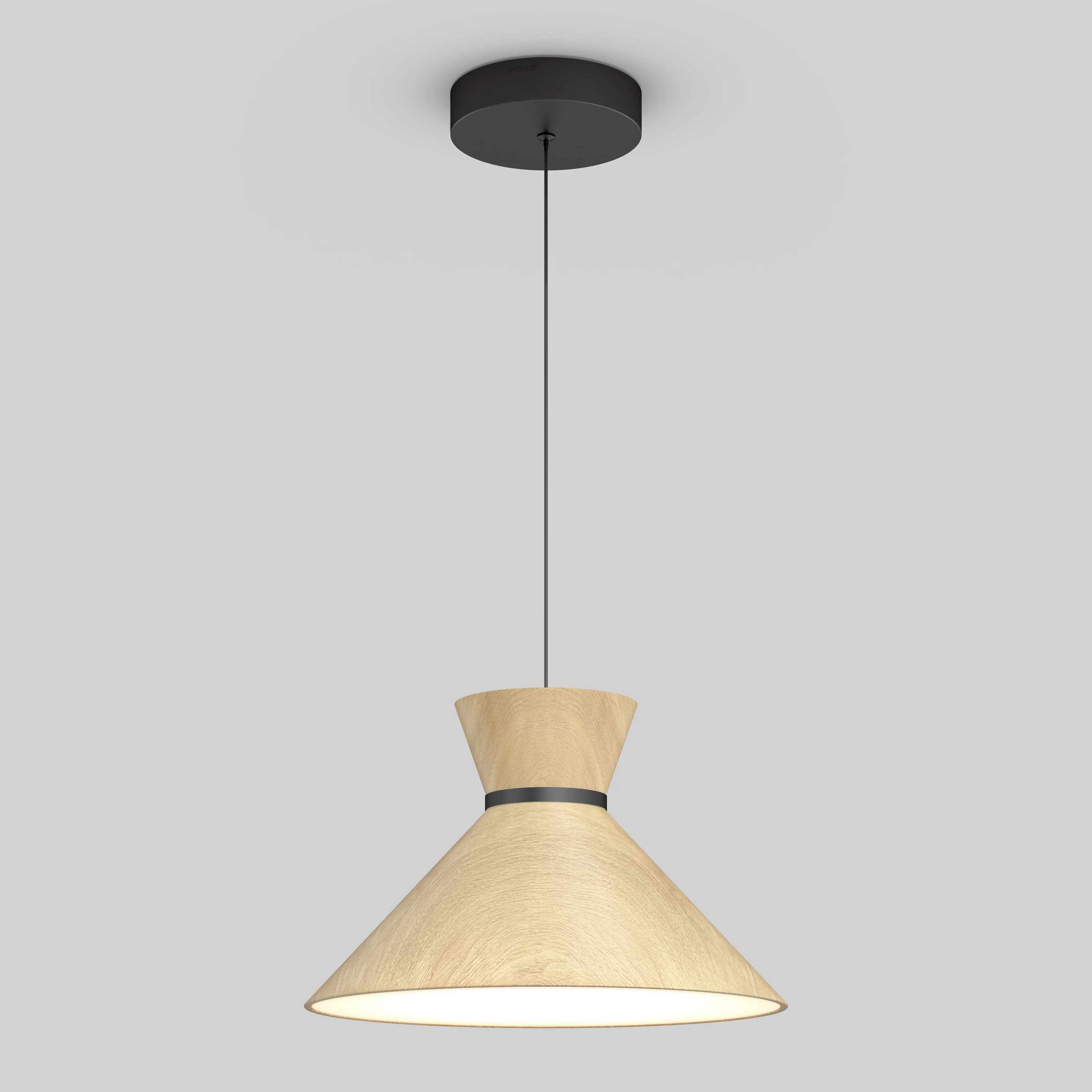 Inoa LED pendant light 5 CCT black and wood - Image 3