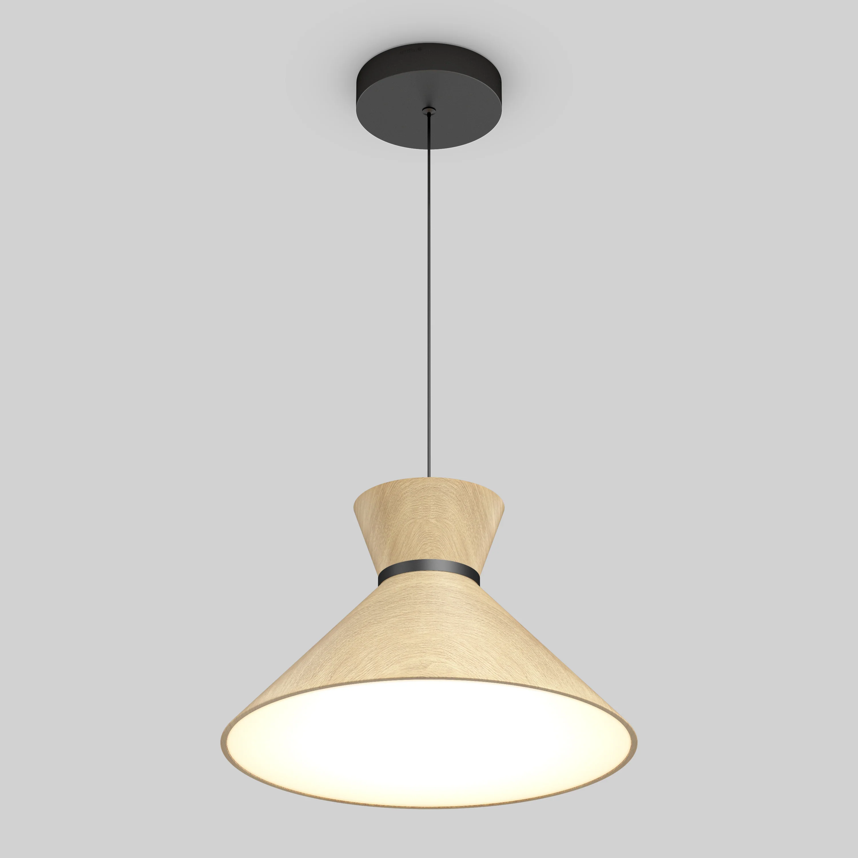 Inoa LED pendant light 5 CCT black and wood - Image 4