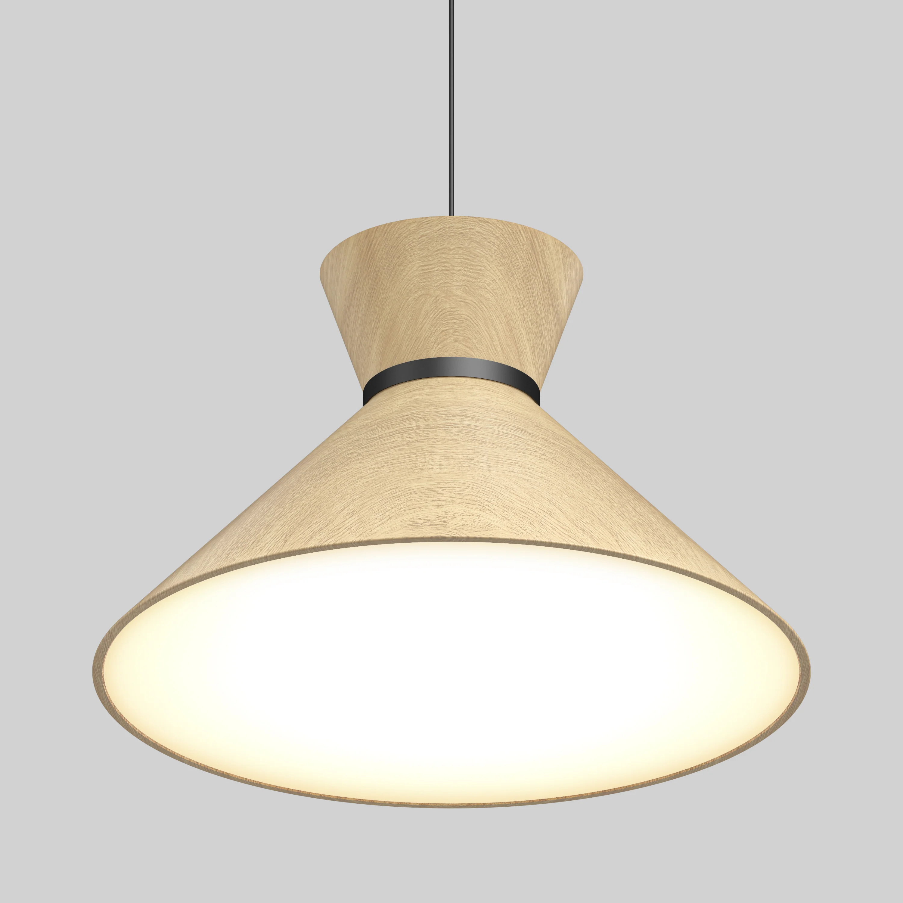 Inoa LED pendant light 5 CCT black and wood - Image 6