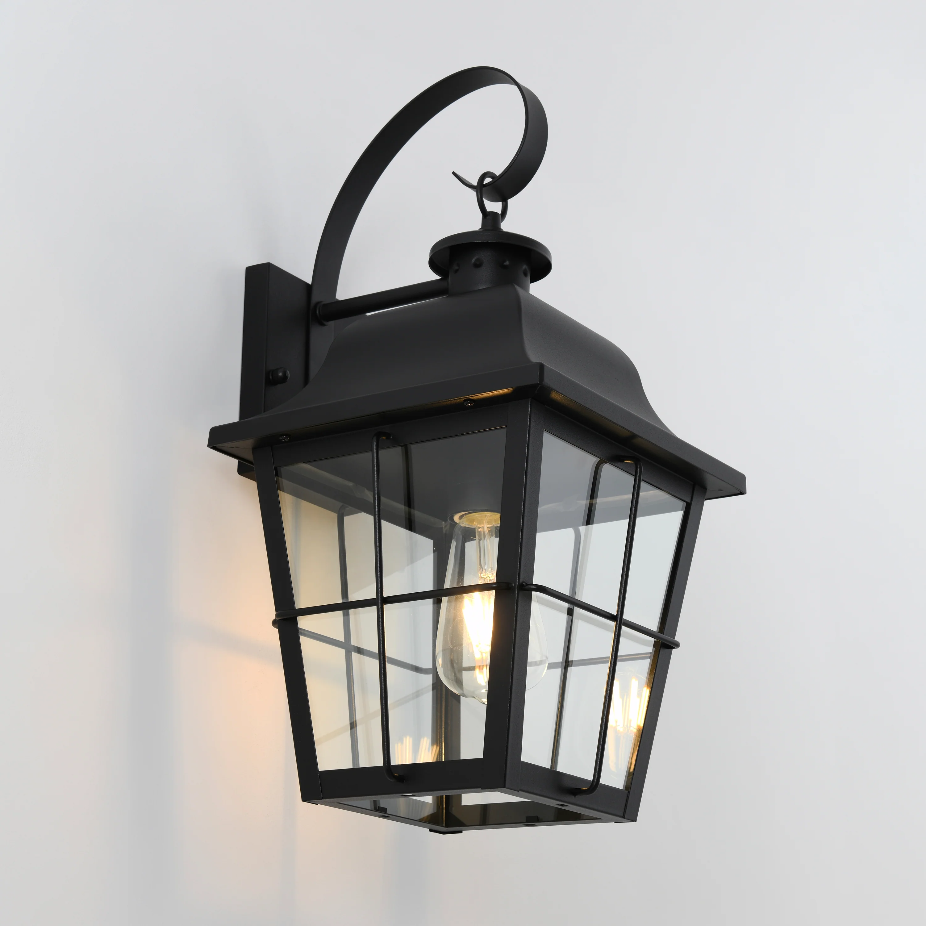 Jatoba outdoor lantern wall light