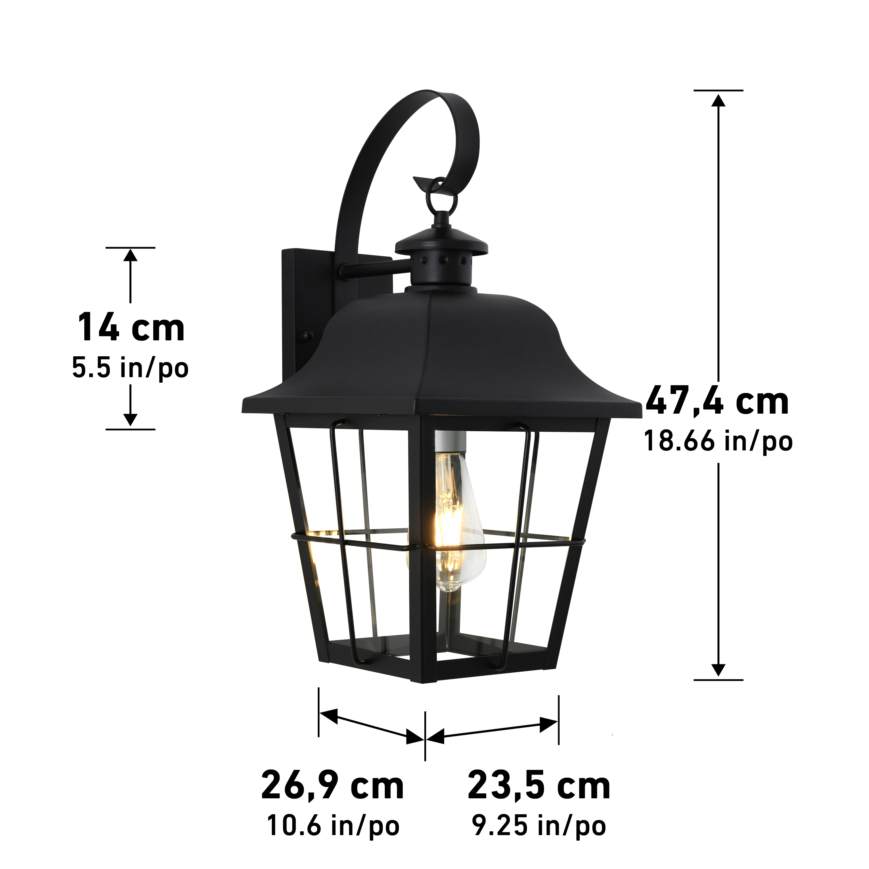 Jatoba outdoor lantern wall light - Image 8
