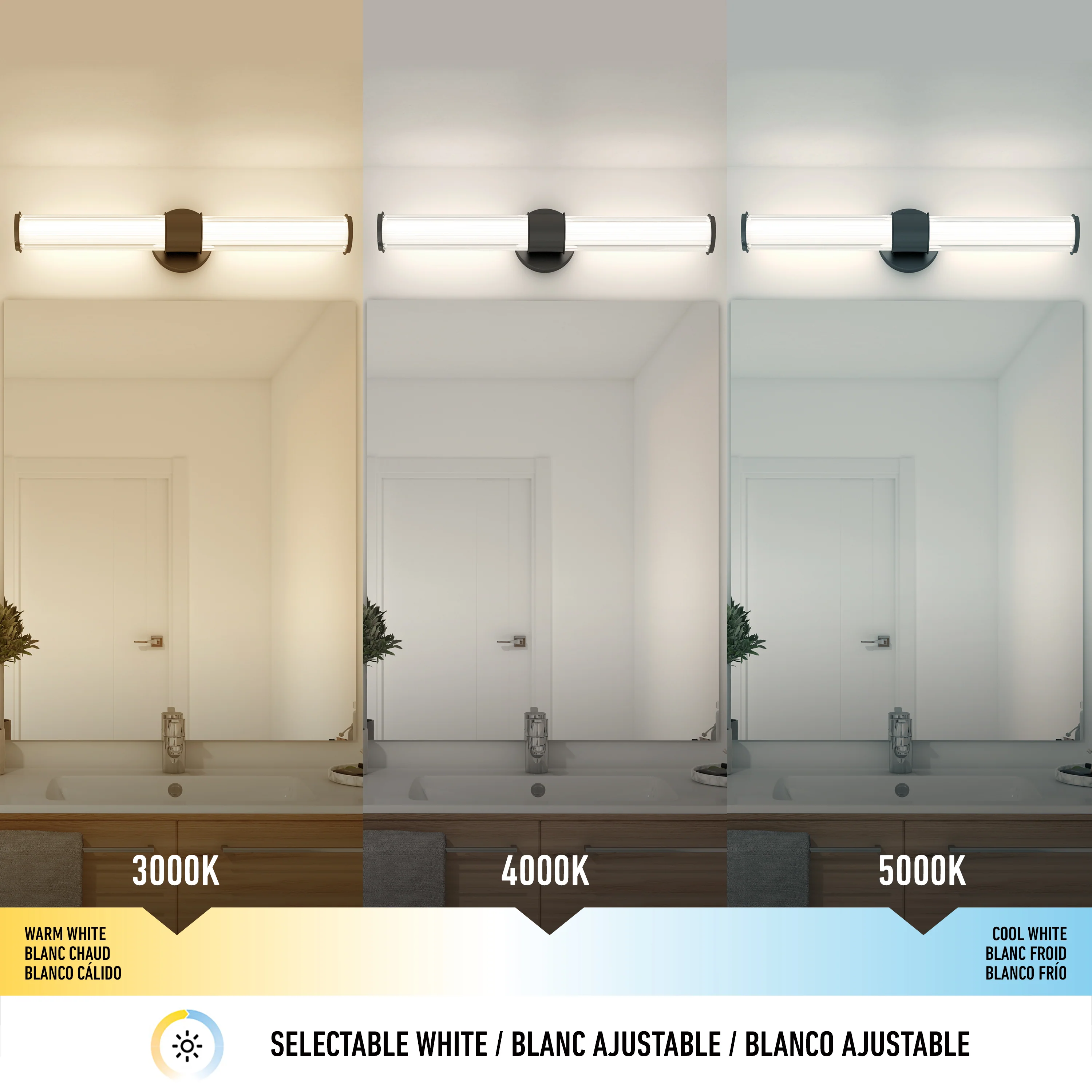 Kendra LED contemporary bathroom vanity light 3 CCT - Image 9
